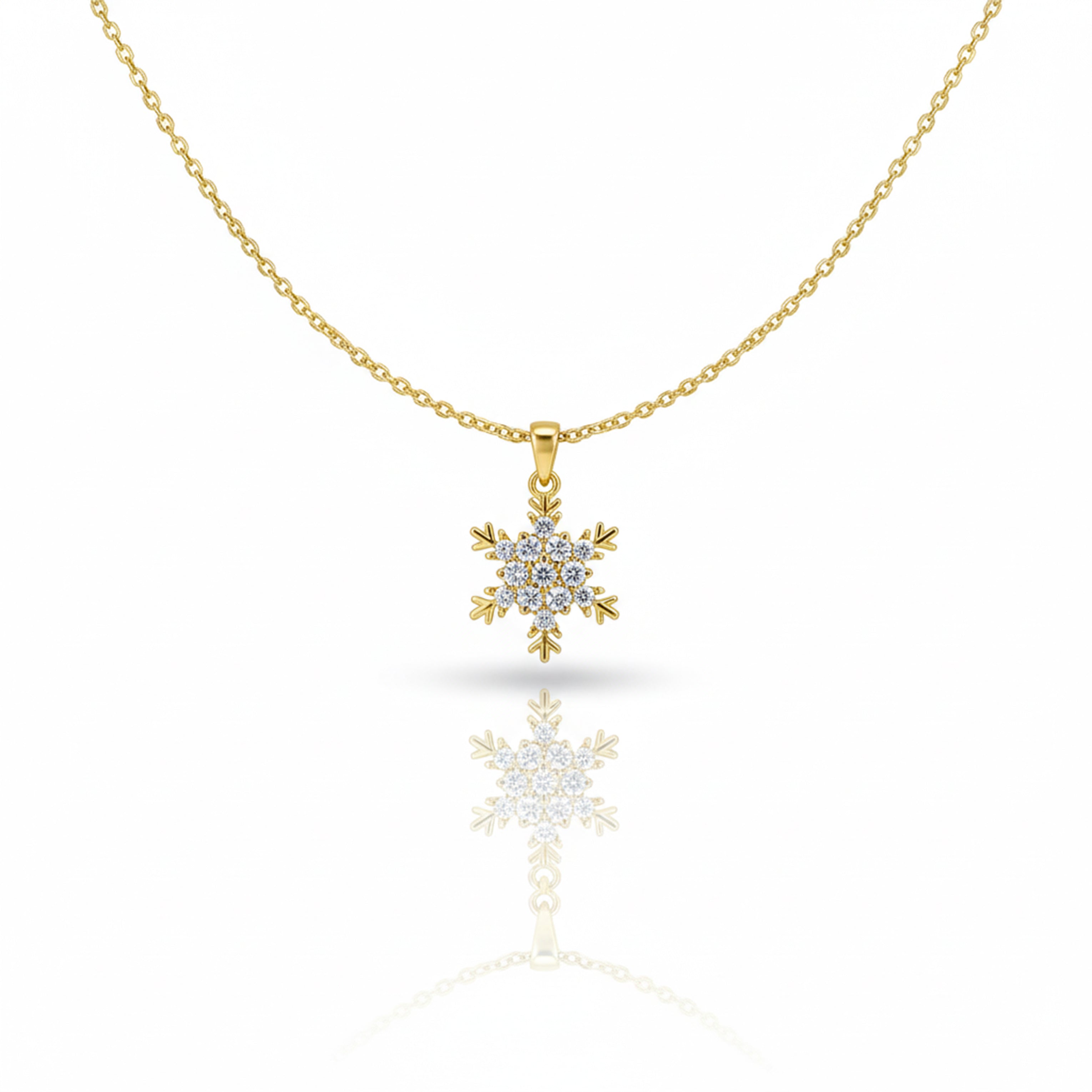 Golden Snowflake Diamond Necklace