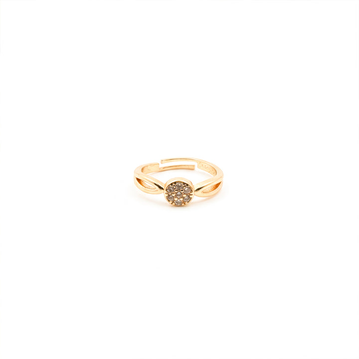 Royal Halo Crystal Gold Ring
