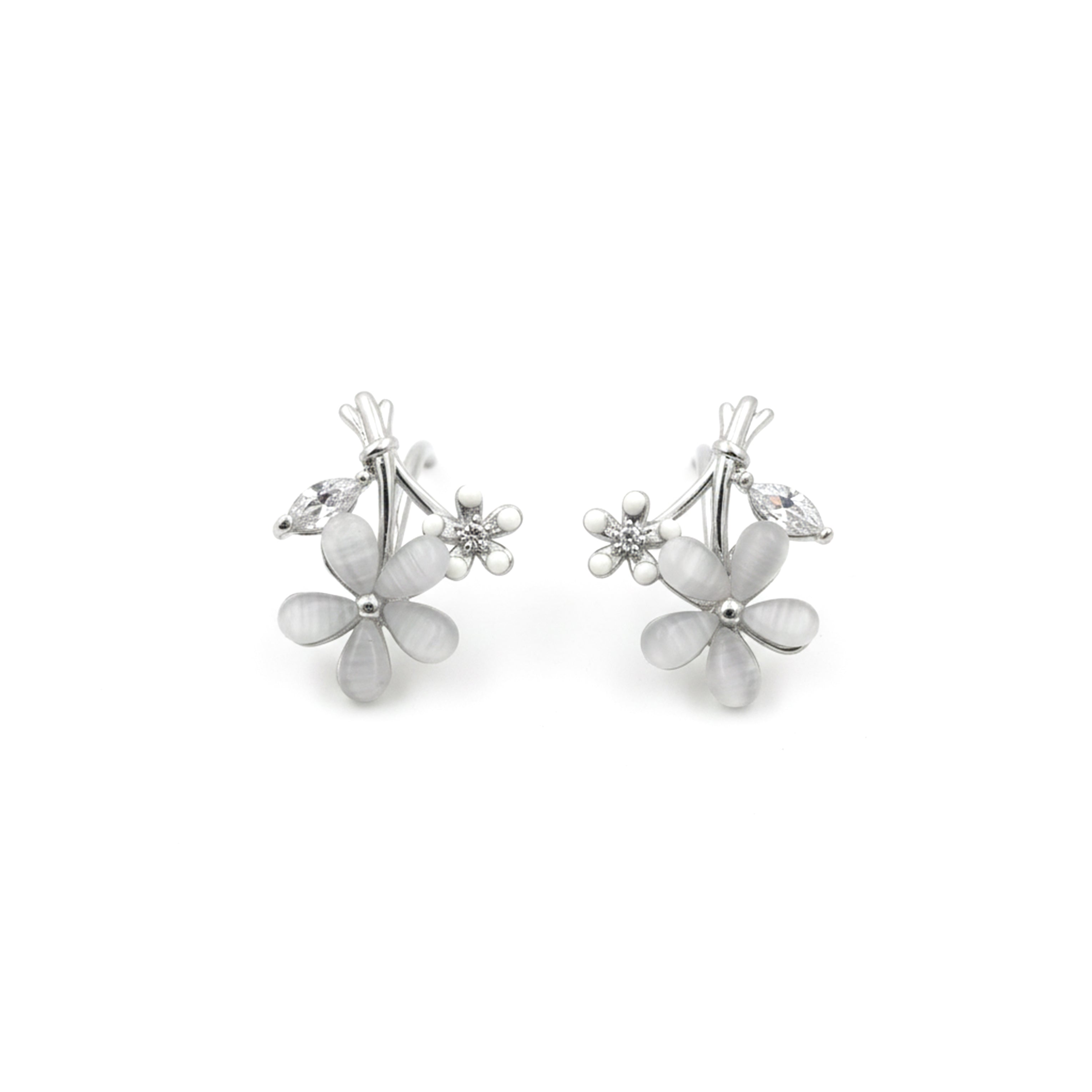 Ivory Blossom Crystal Luxe Stud Earrings