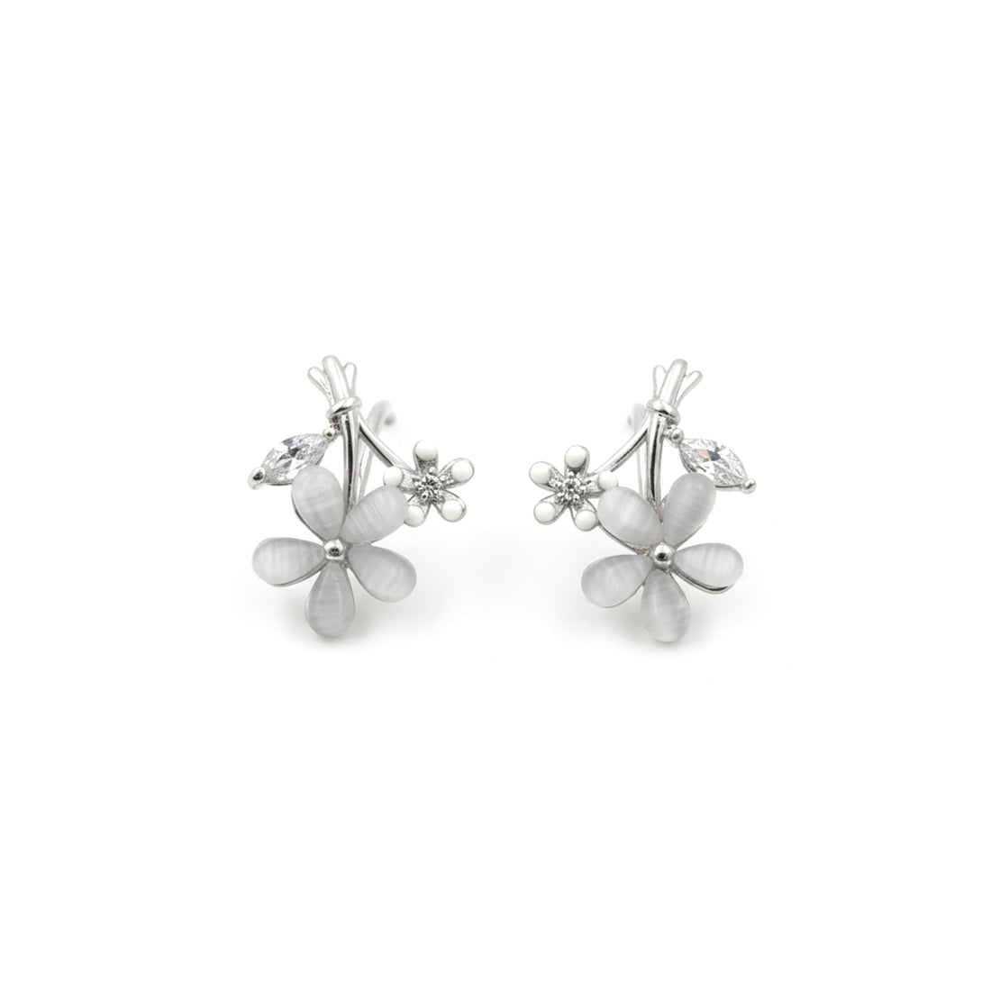 Ivory Blossom Crystal Luxe Stud Earrings