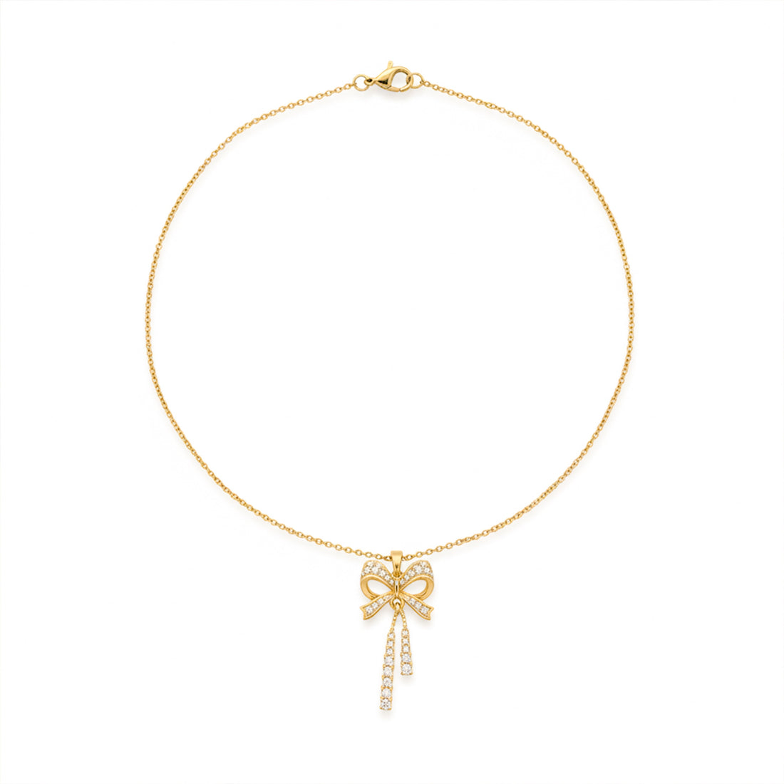 Elegant Gold Bow Pendant Necklace