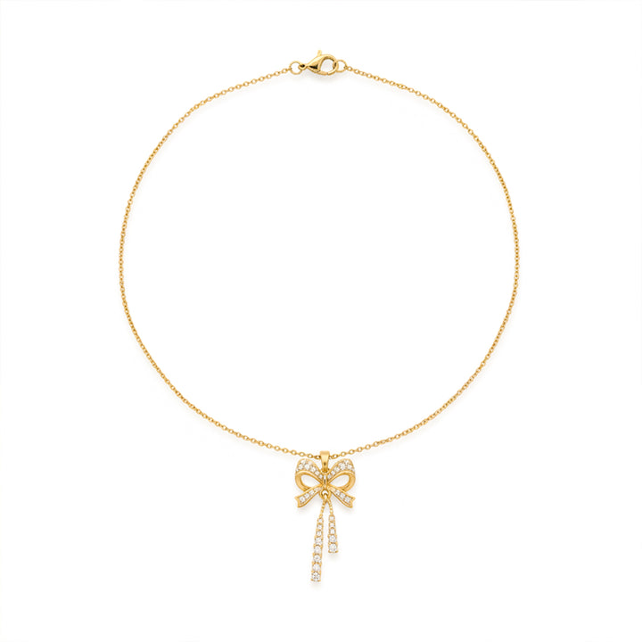 Elegant Gold Bow Pendant Necklace