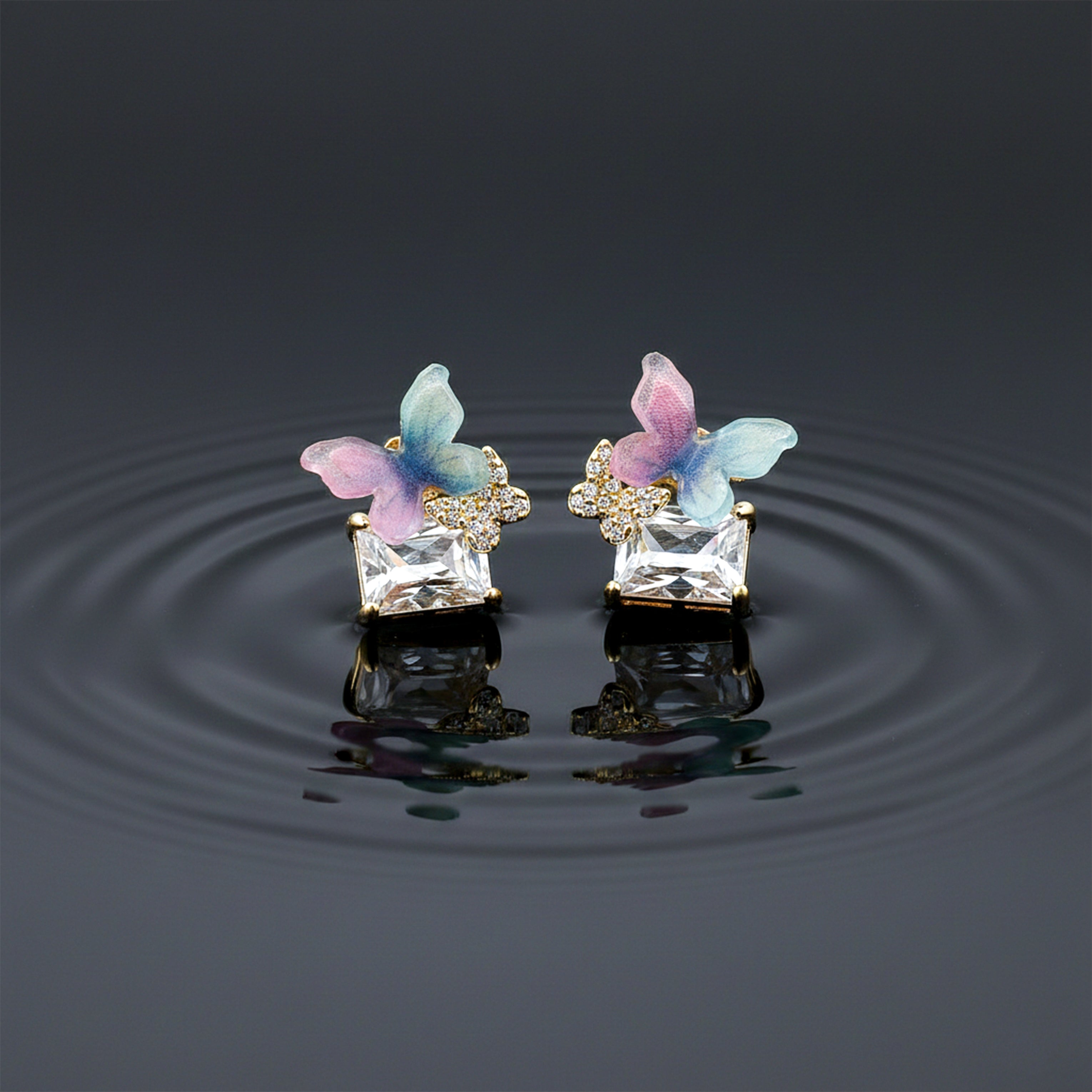 Rangrez Pastel Butterfly Earrings