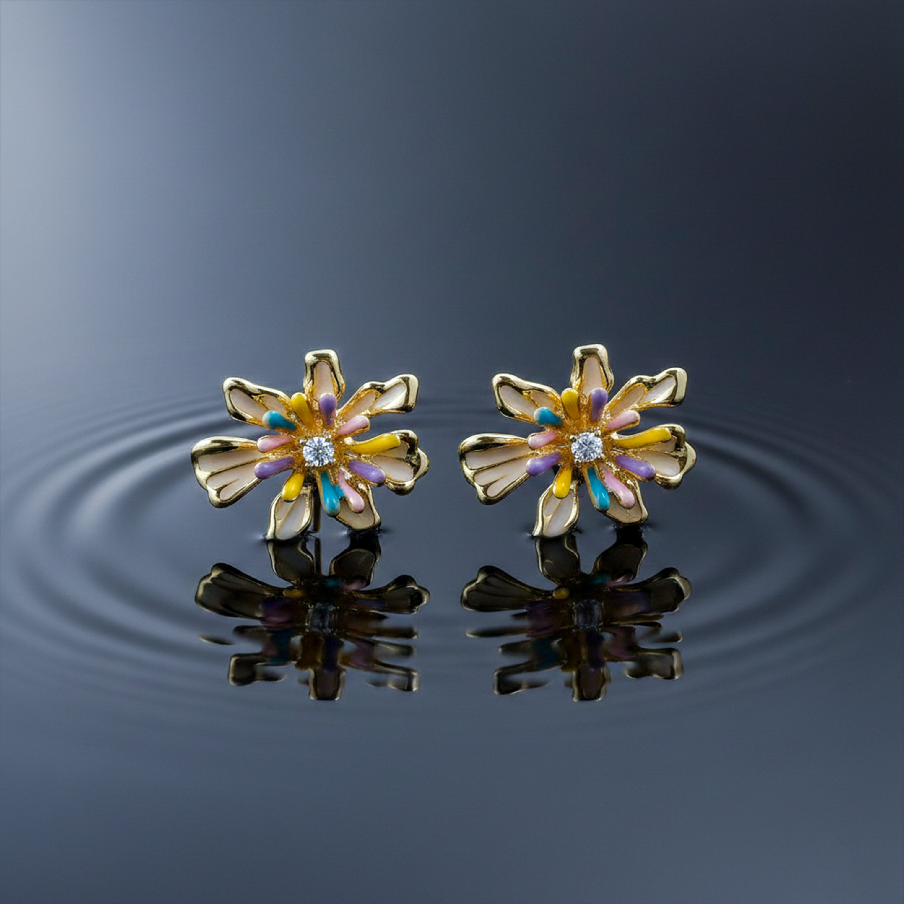 Golden Daisy Bloom Earrings