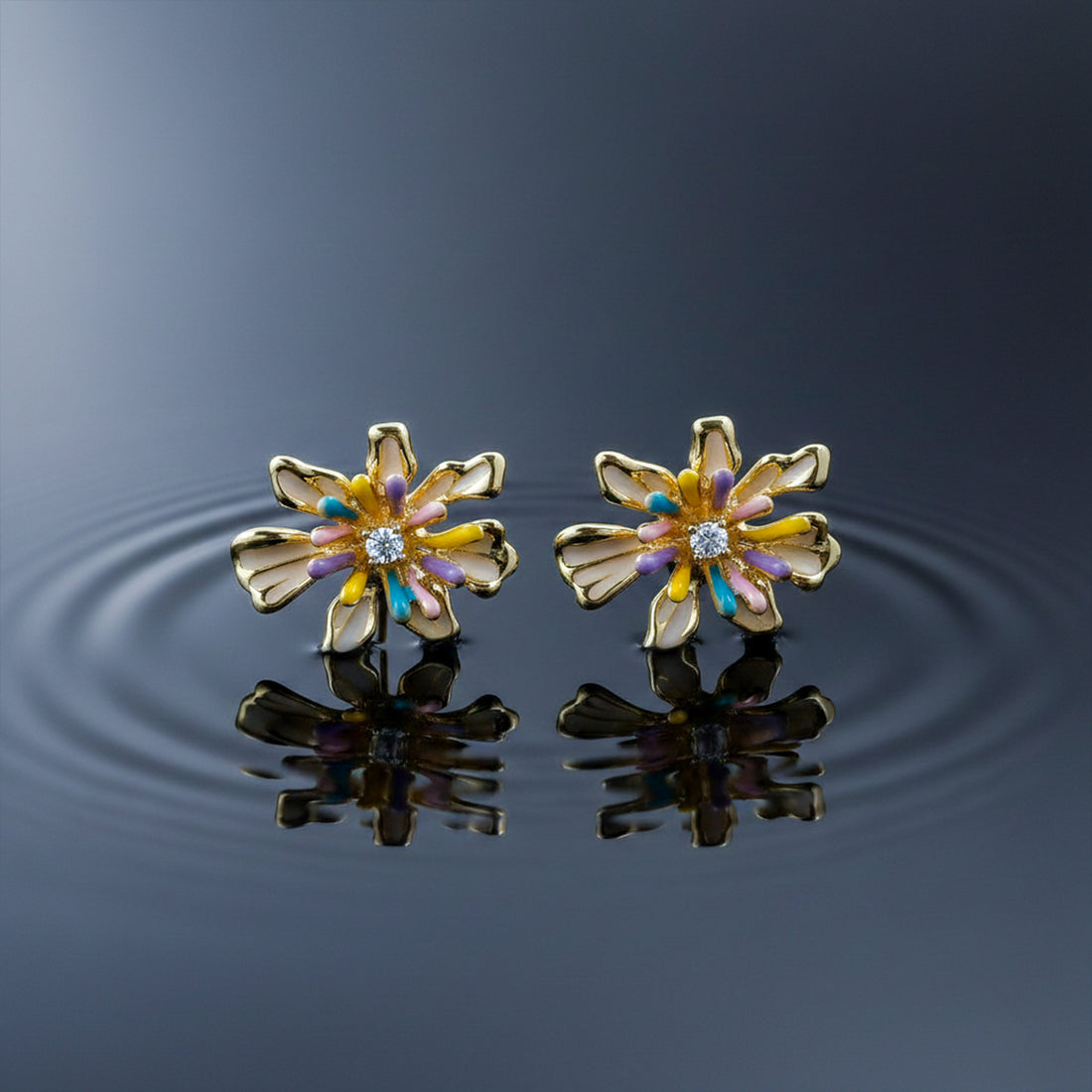 Golden Daisy Bloom Earrings