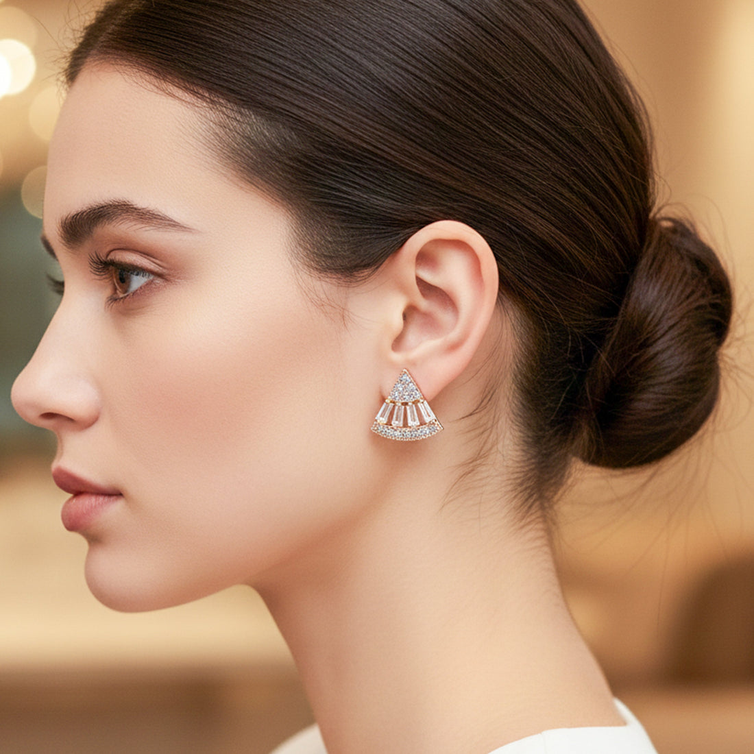 Opulence Arc Crystal Stud Earrings