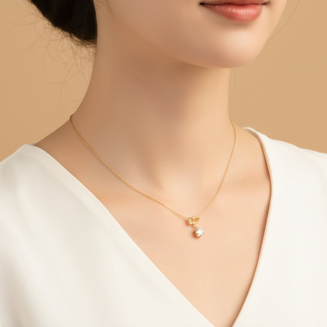 Solitaire Diamond Pendant Necklace