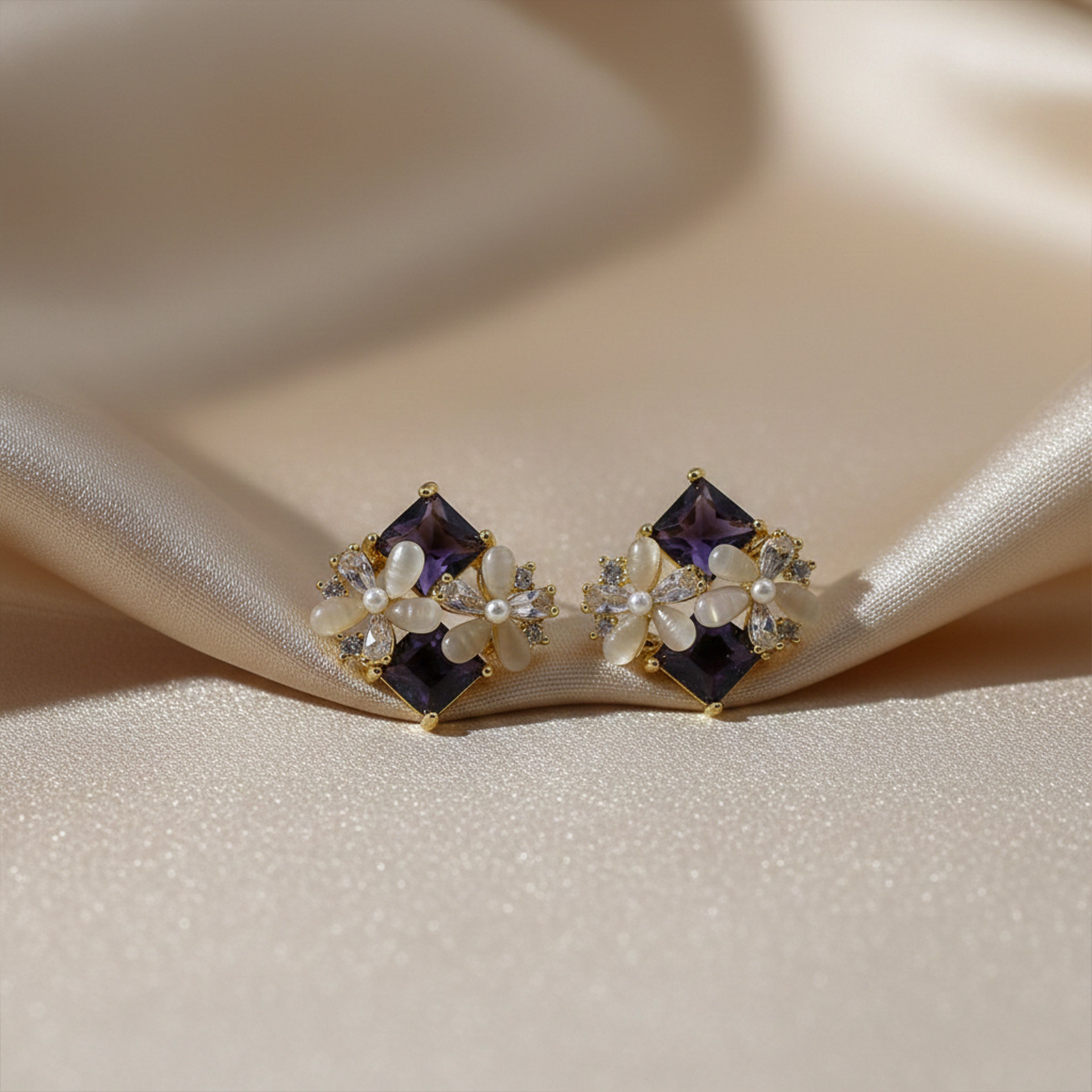 Royal Pushp Moti Stone Earrings