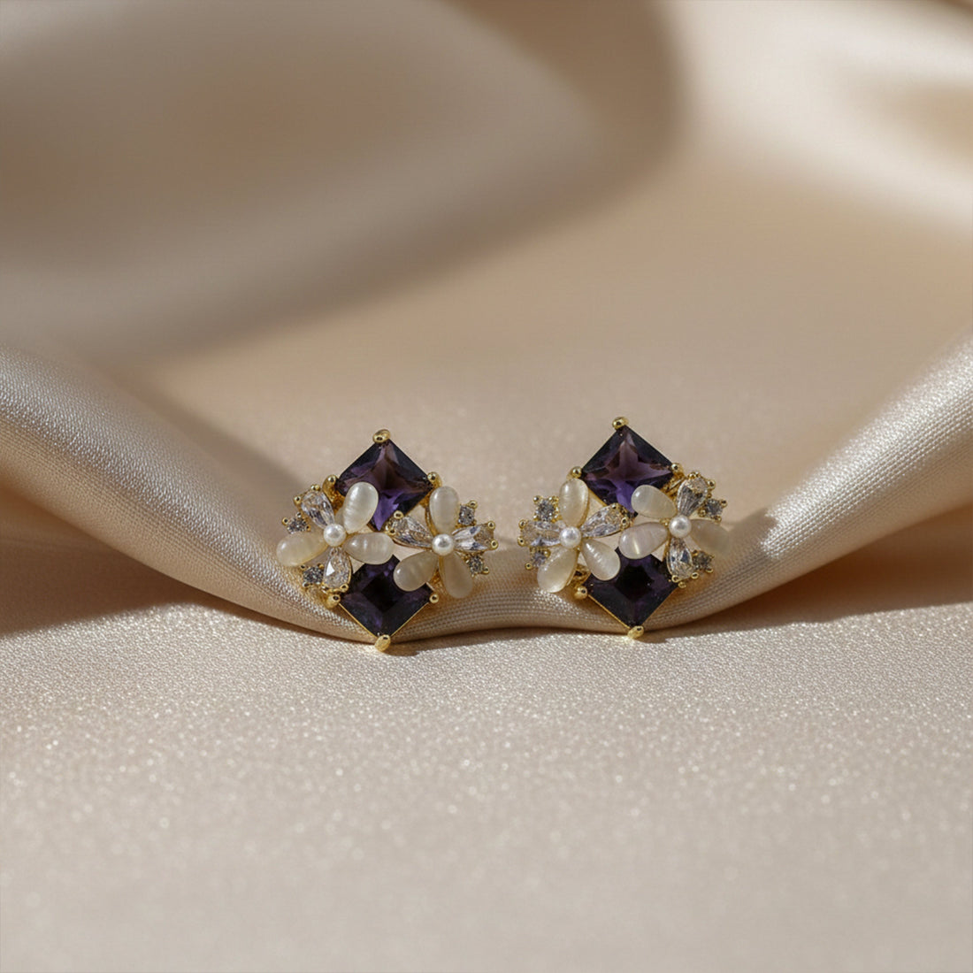 Royal Pushp Moti Stone Earrings