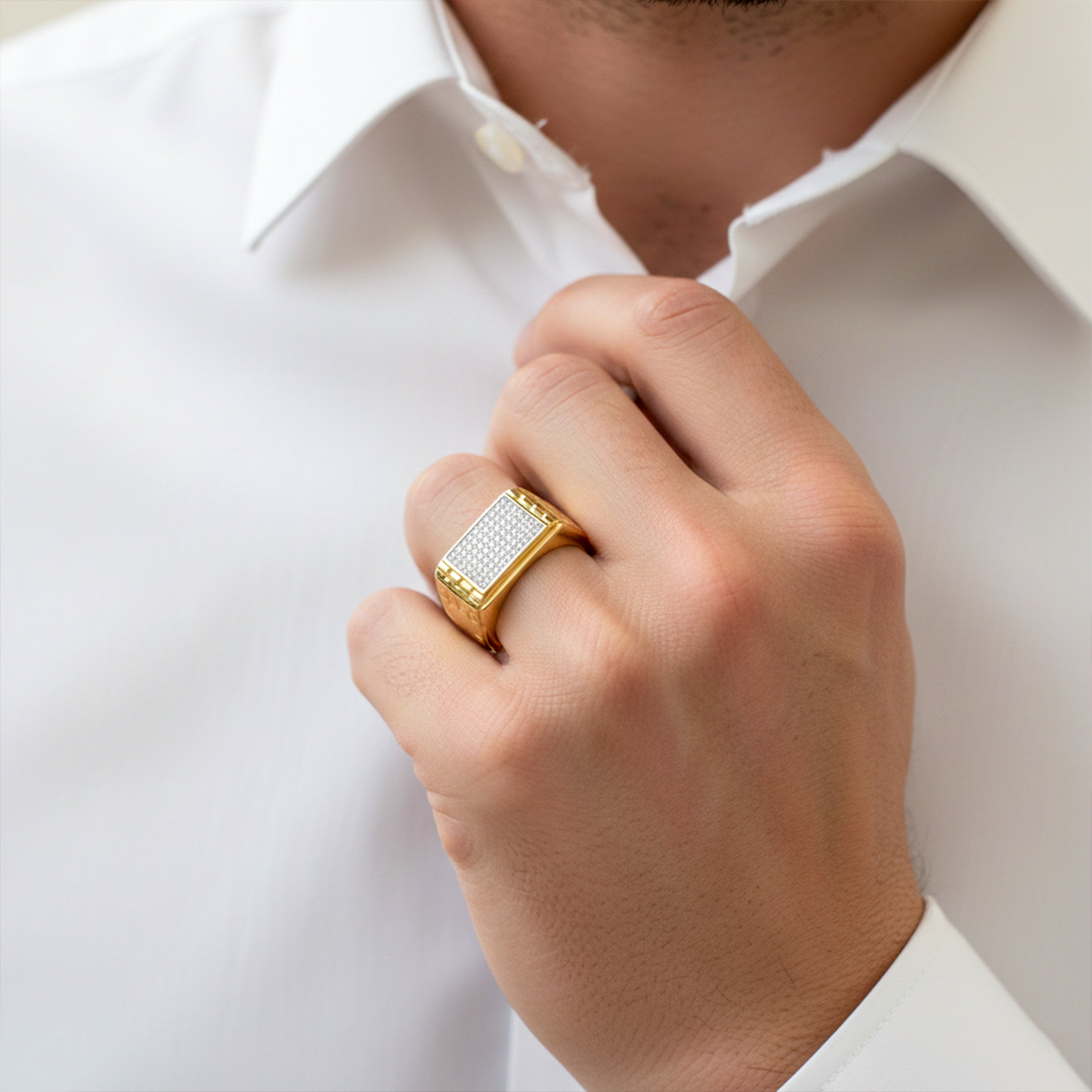 Crown Square Diamond Ring