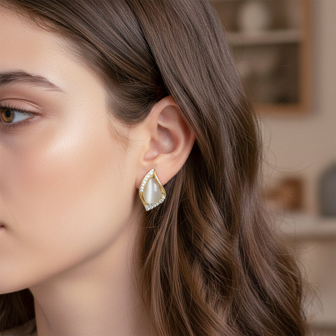 Cat Eye Teardrop Earrings
