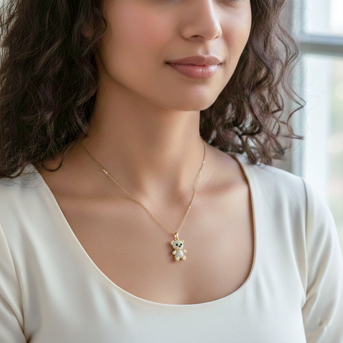Teddy Bear Gold Necklace