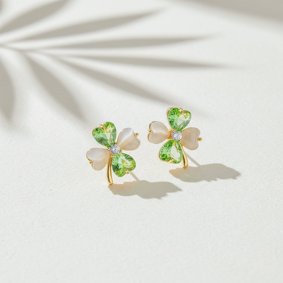 Verdant Elegance Clover Earrings