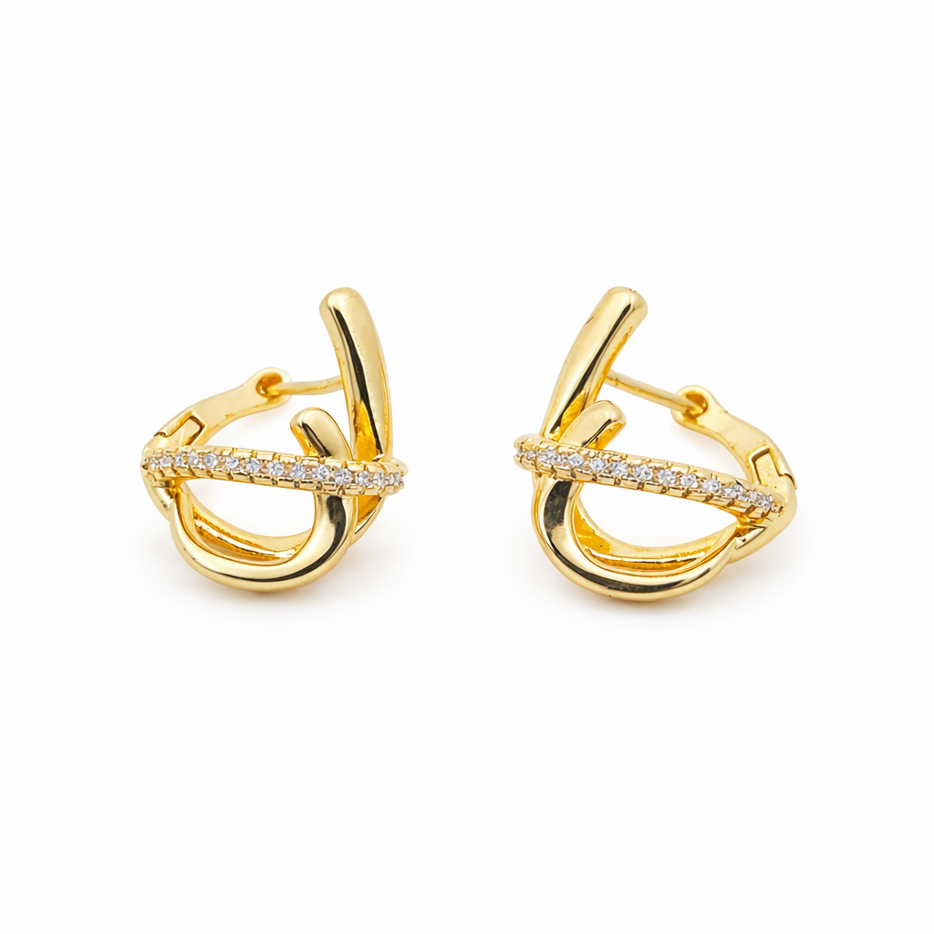 Royal Infinity Twist Gold Earrings