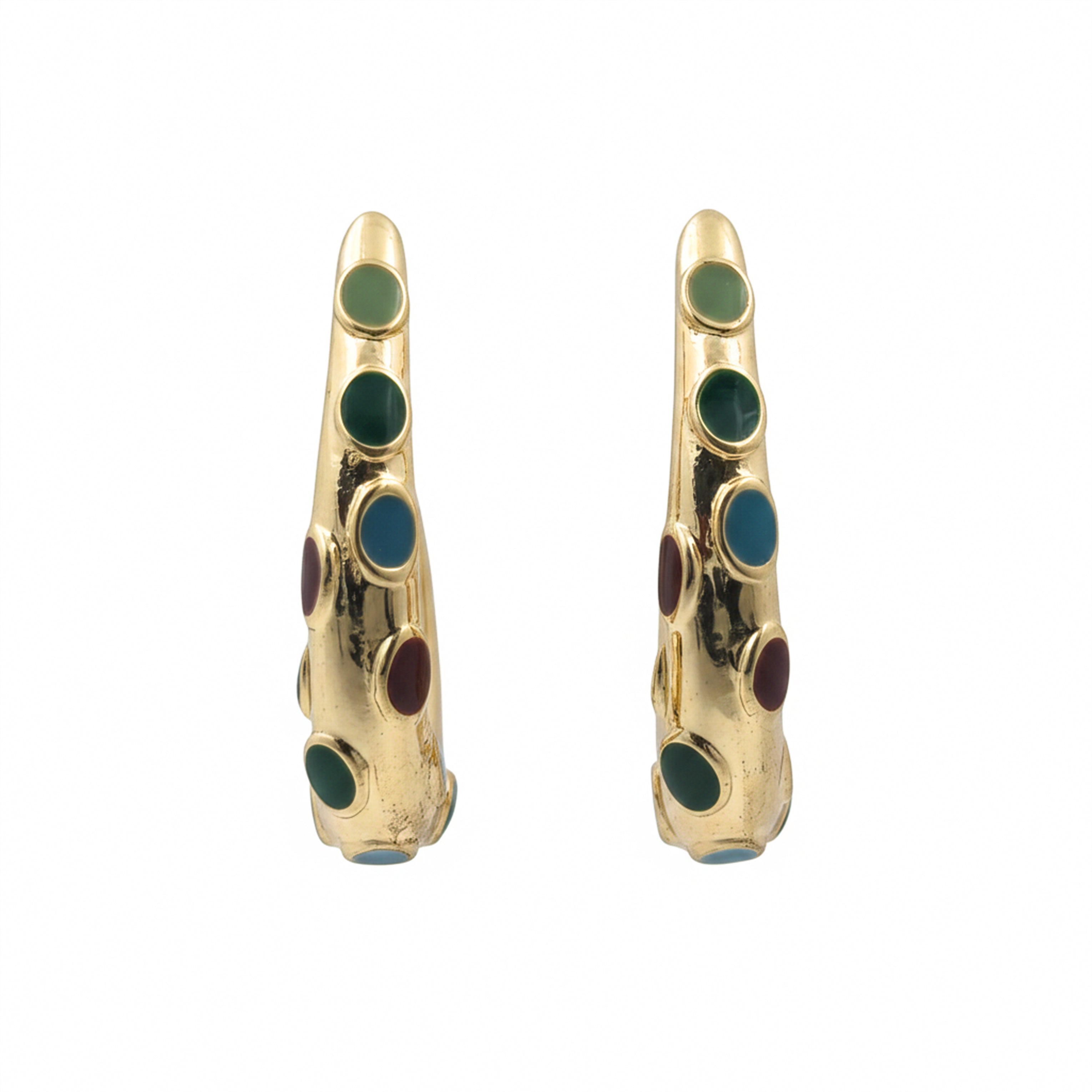 LuxeNova Colorstone Hoop Earrings