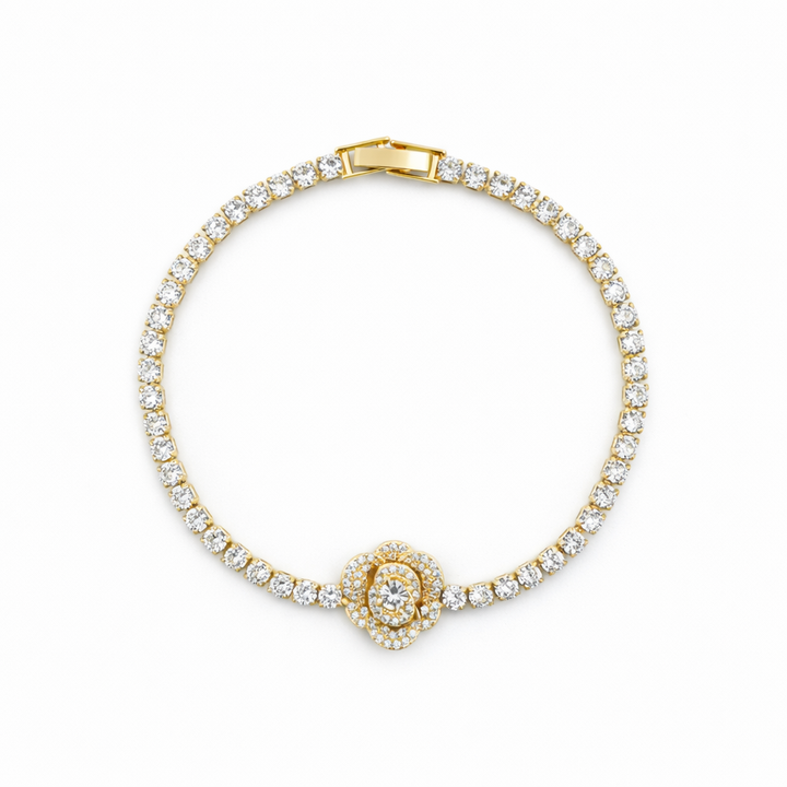Royal Halo Diamond Tennis Bracelet