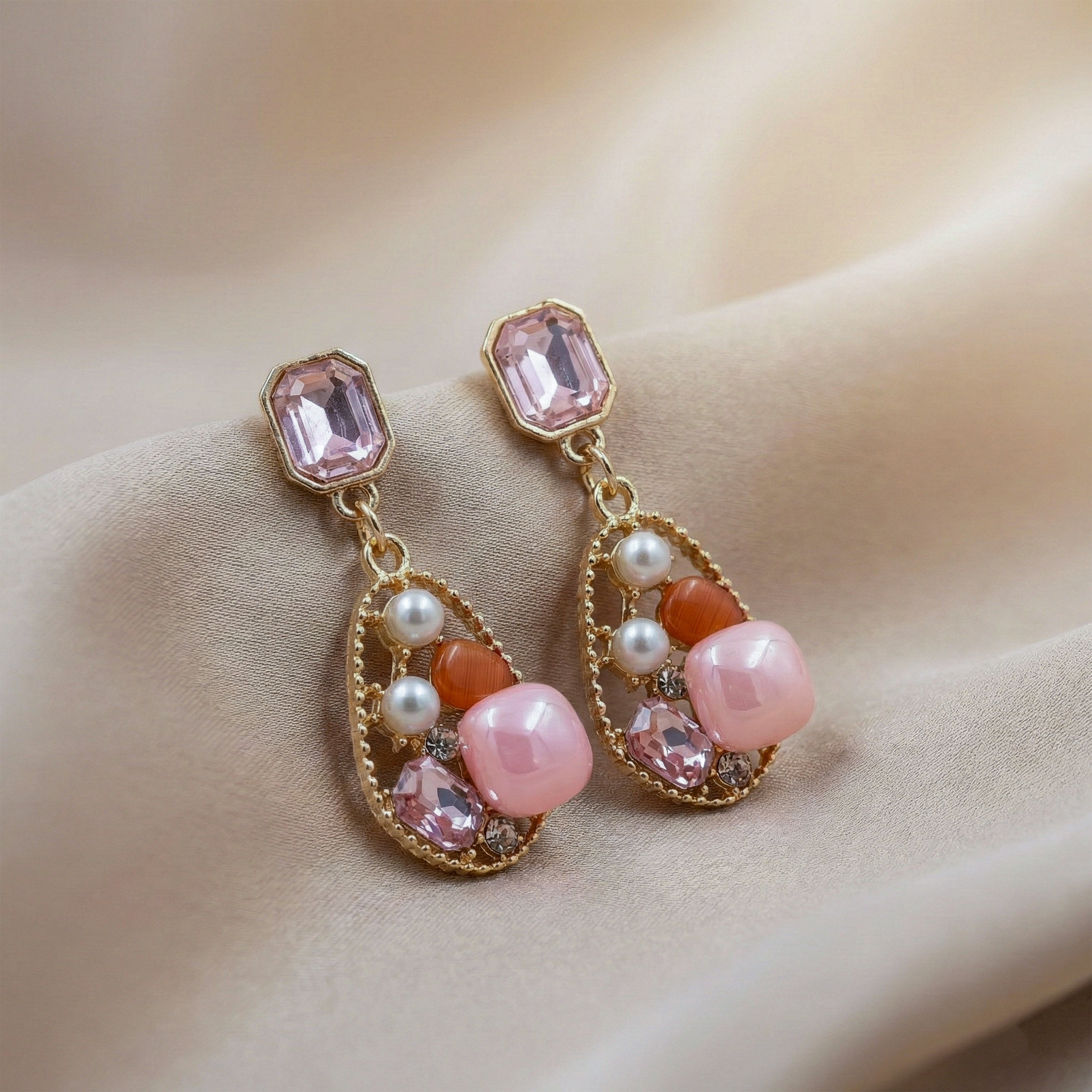 Pink Luxe Charm Earrings