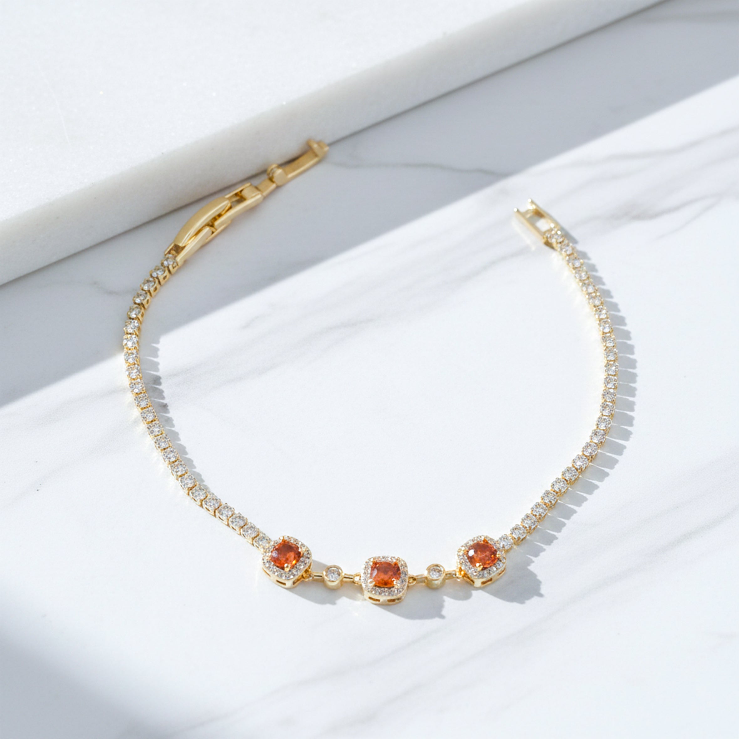 Majestic Ruby Halo Tennis Bracelet