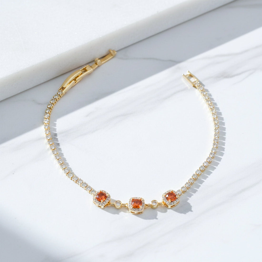 Majestic Ruby Halo Tennis Bracelet