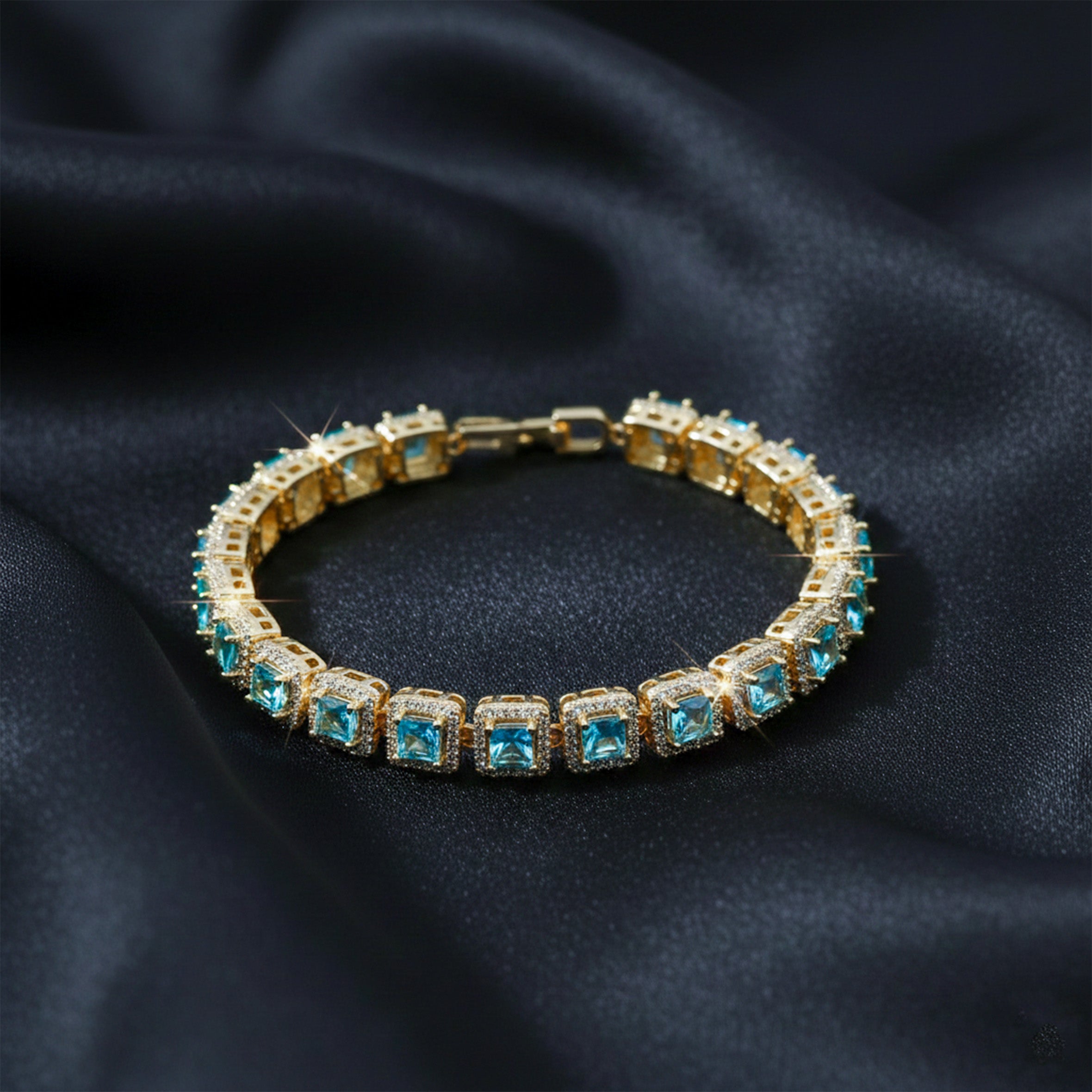 Turquoise Diamond Frame Bracelet