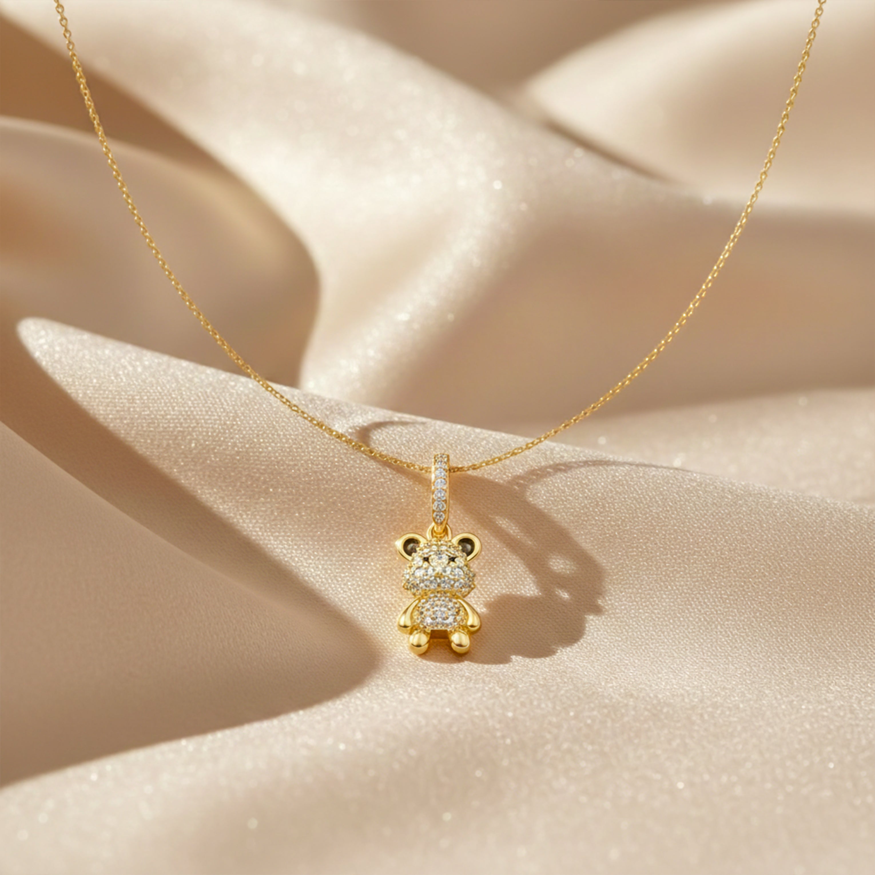 Luxpenny Teddy Crystal Pendant Necklace