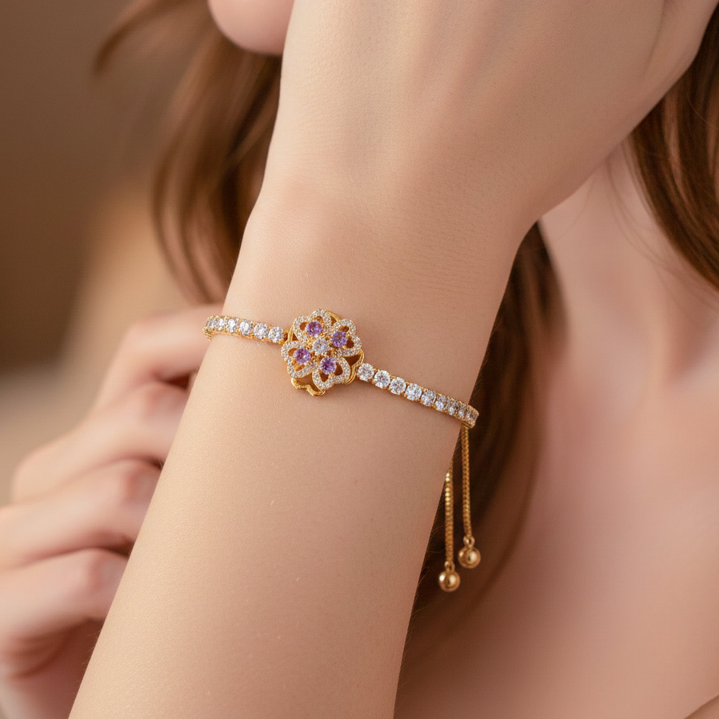 Violet Blossom Diamond Bracelet