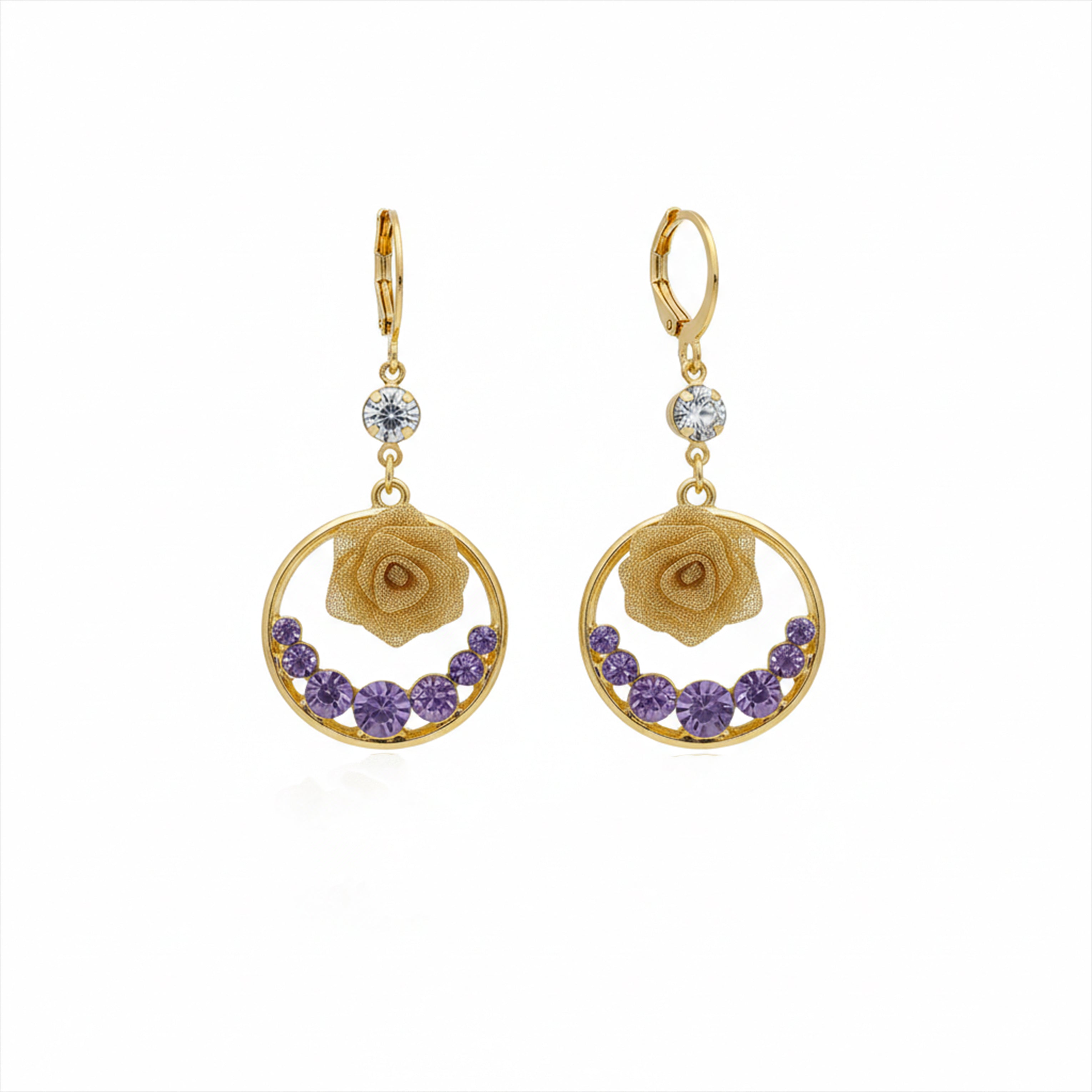Lavender Luxe Rose Earrings