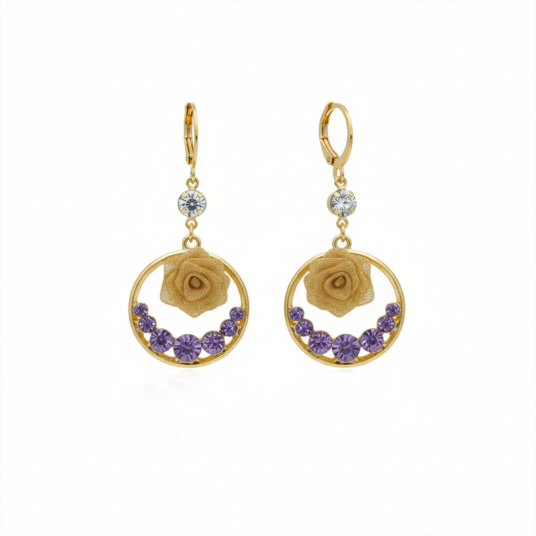 Lavender Luxe Rose Earrings