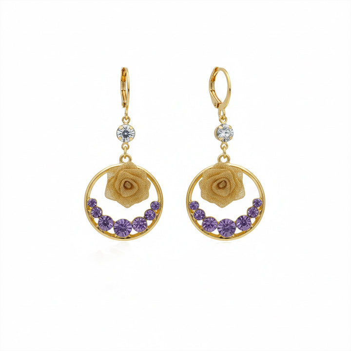 Lavender Luxe Rose Earrings