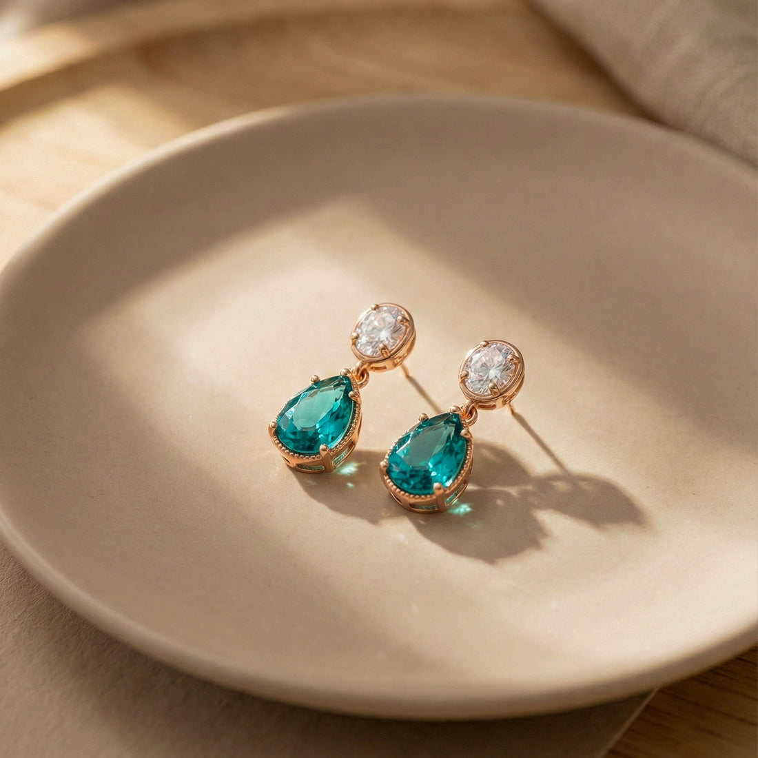Veloura Emerald Glow Drop Earrings