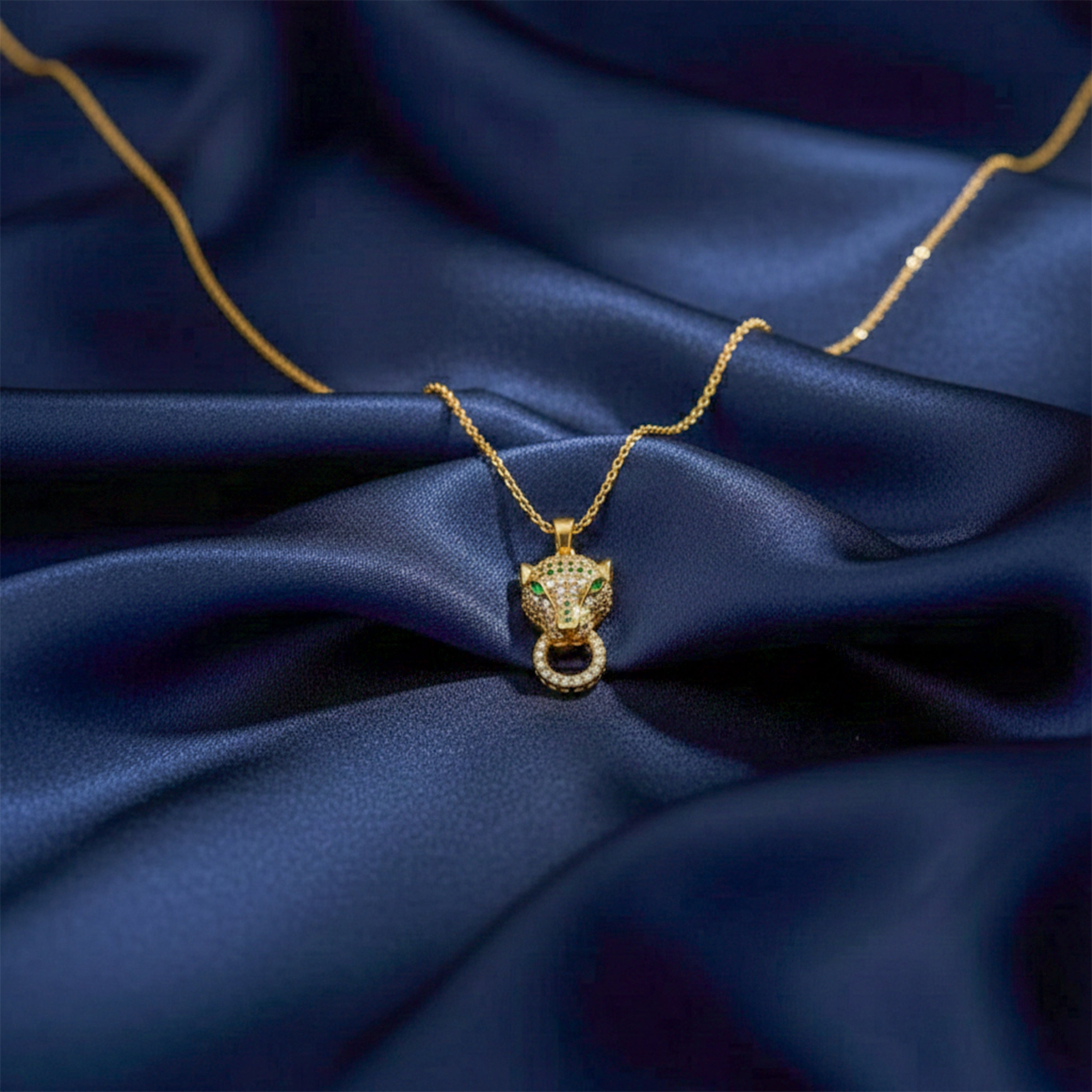Panther Head Gold Necklace
