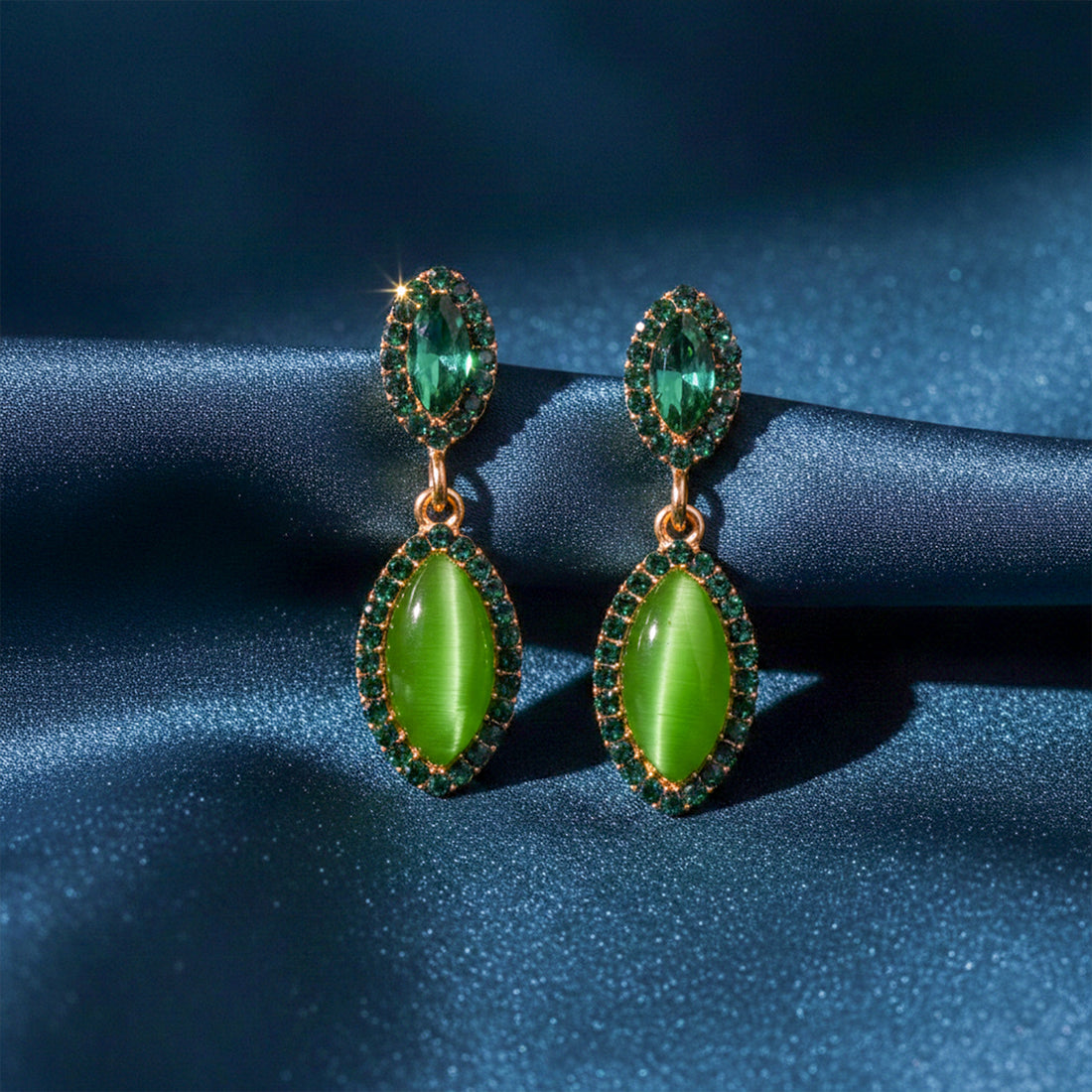 Green Radiance Drop Earrings
