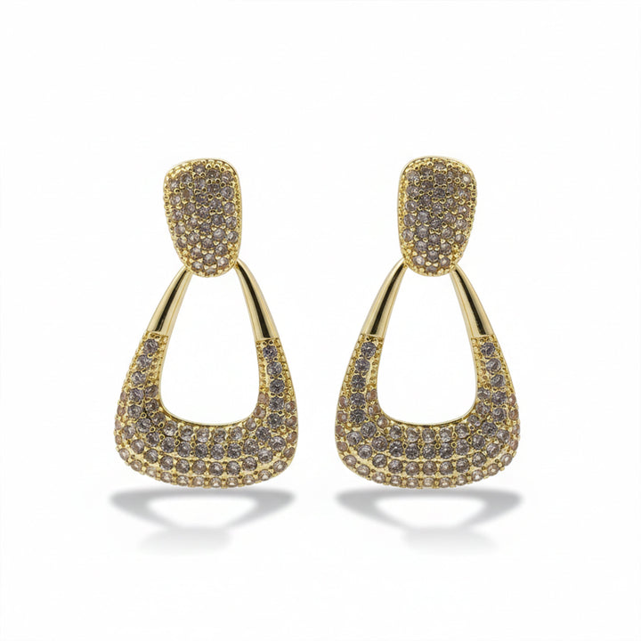 Luxe Zircon Drop Hoop Earrings