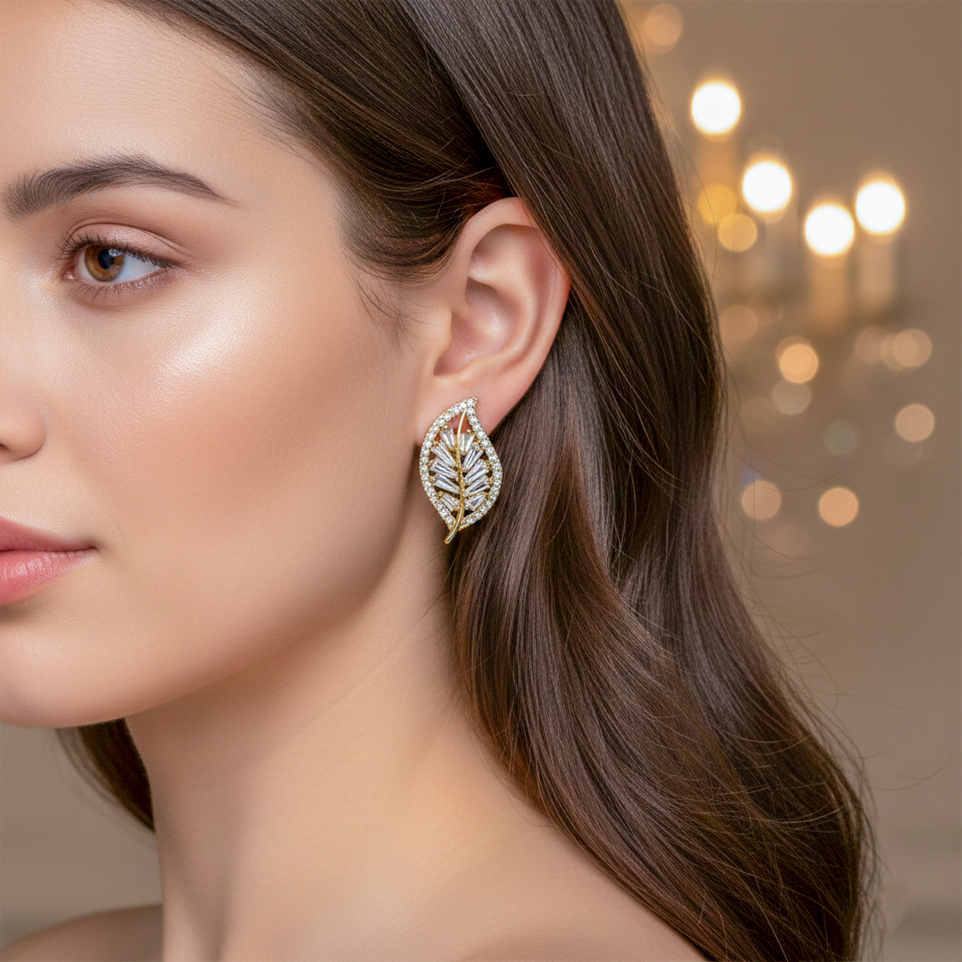 Leaf Luxe Stud Earrings