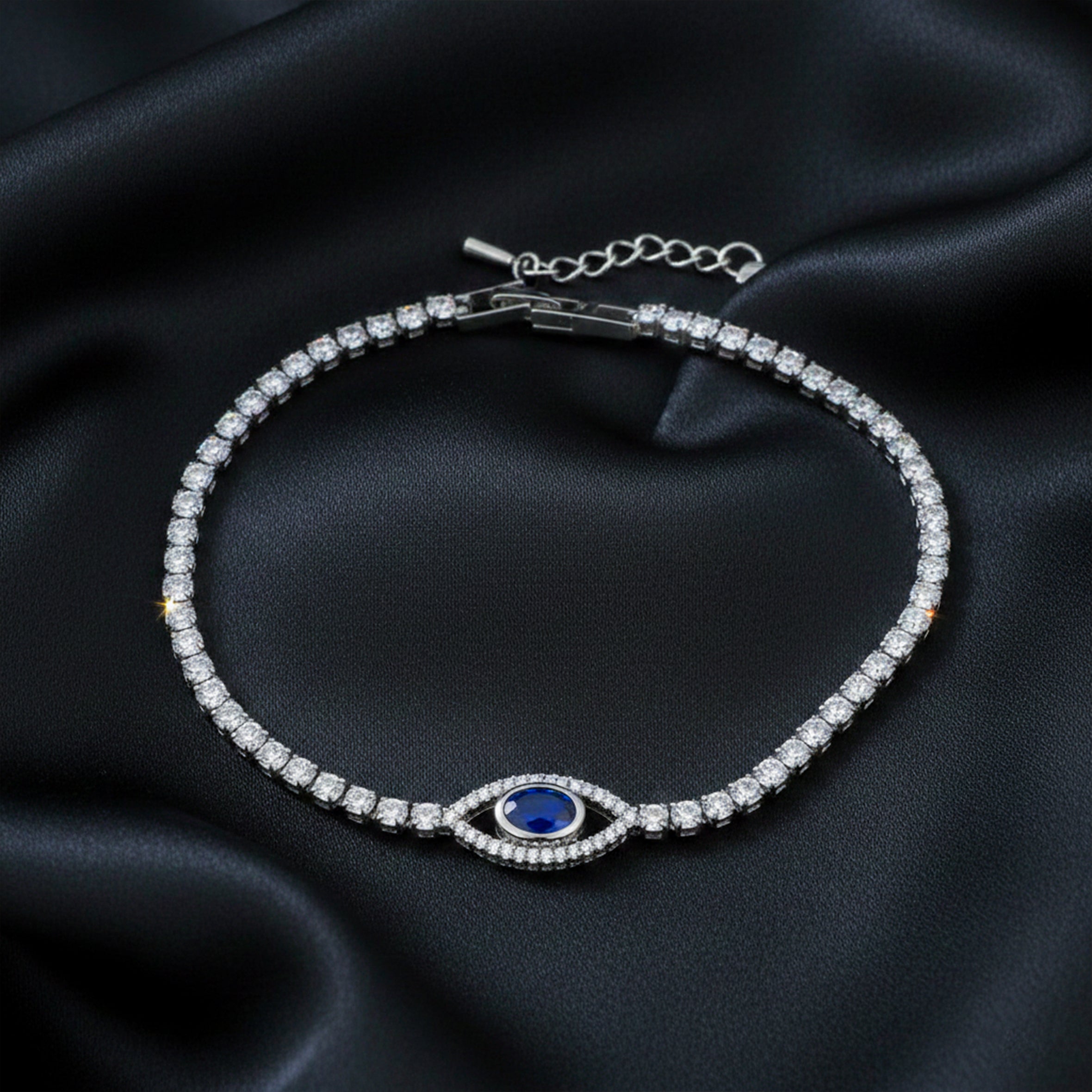 Blue Sapphire Evil Eye Bracelet