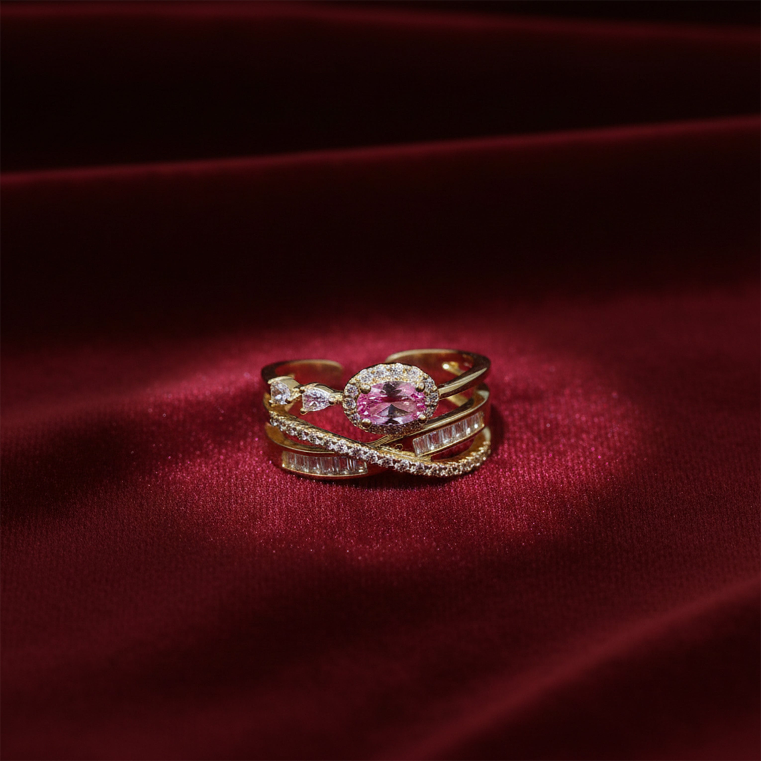 Blush Royale Pink Diamond Criss-Cross Ring
