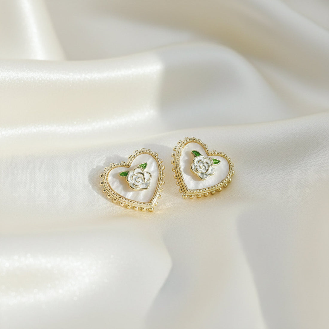 Opulent Heart Blossom Earrings