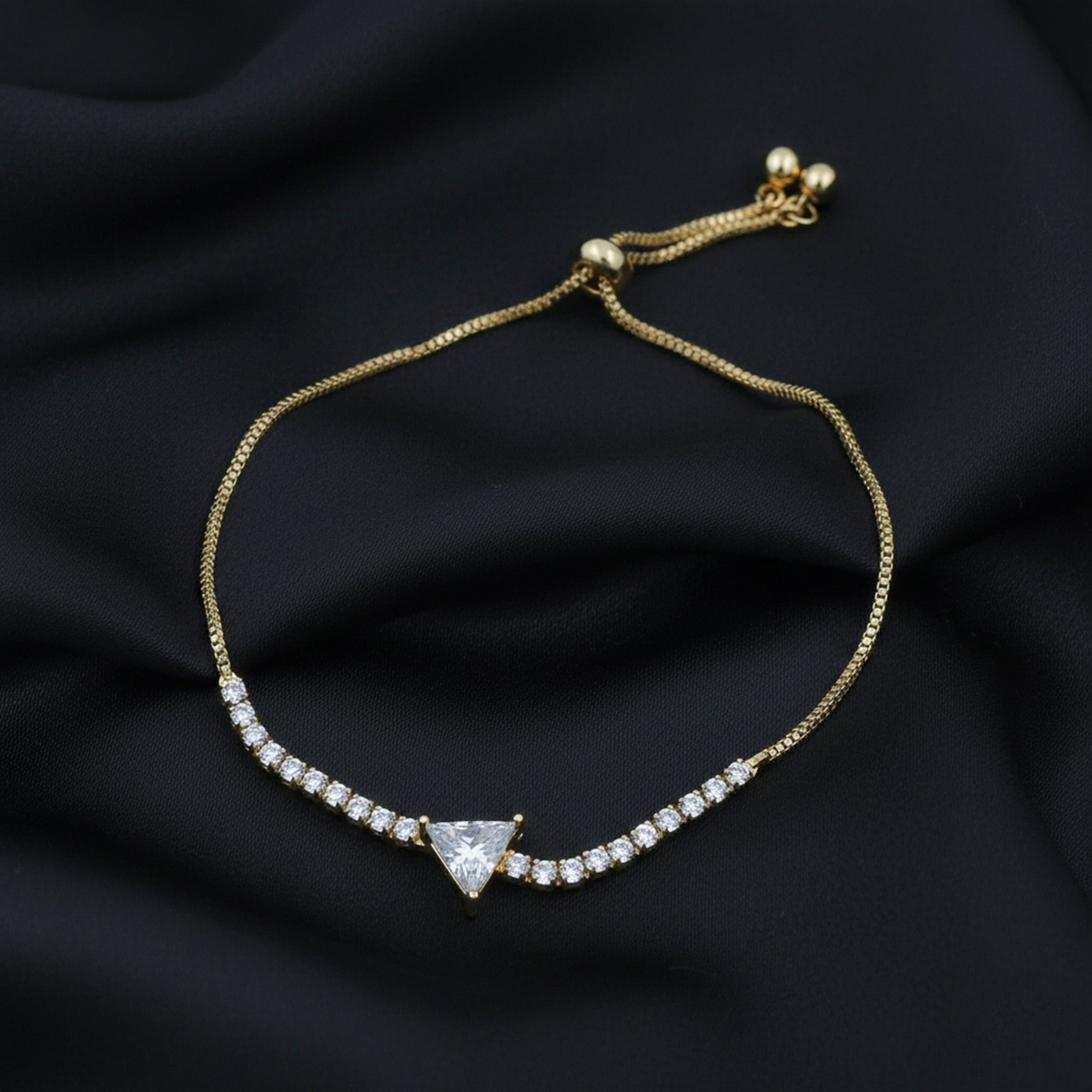 Trinity Diamond Triangle Bracelet