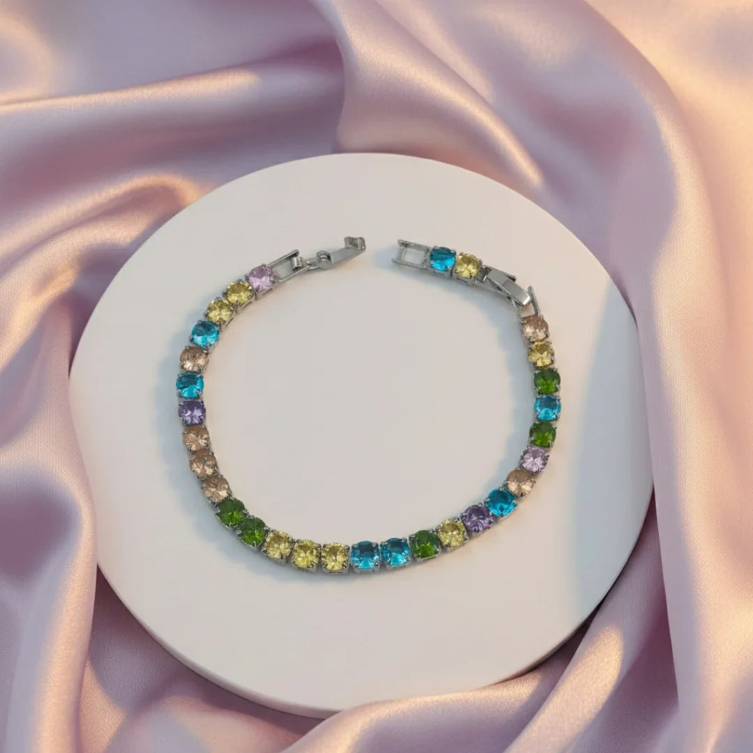 Multi-Color Gemstone Tennis Bracelet