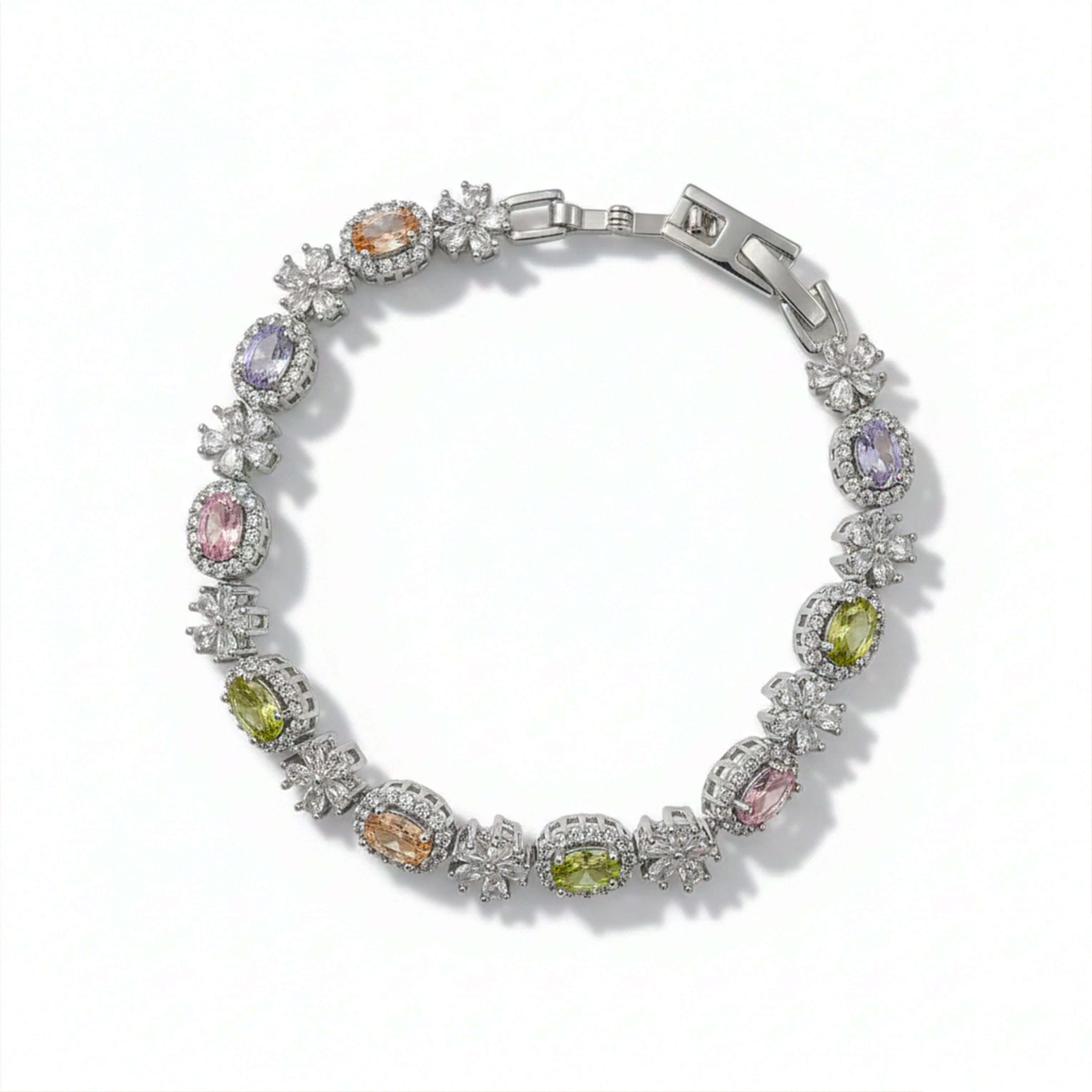 Regal Rainbow Gemstone Luxury Bracelet