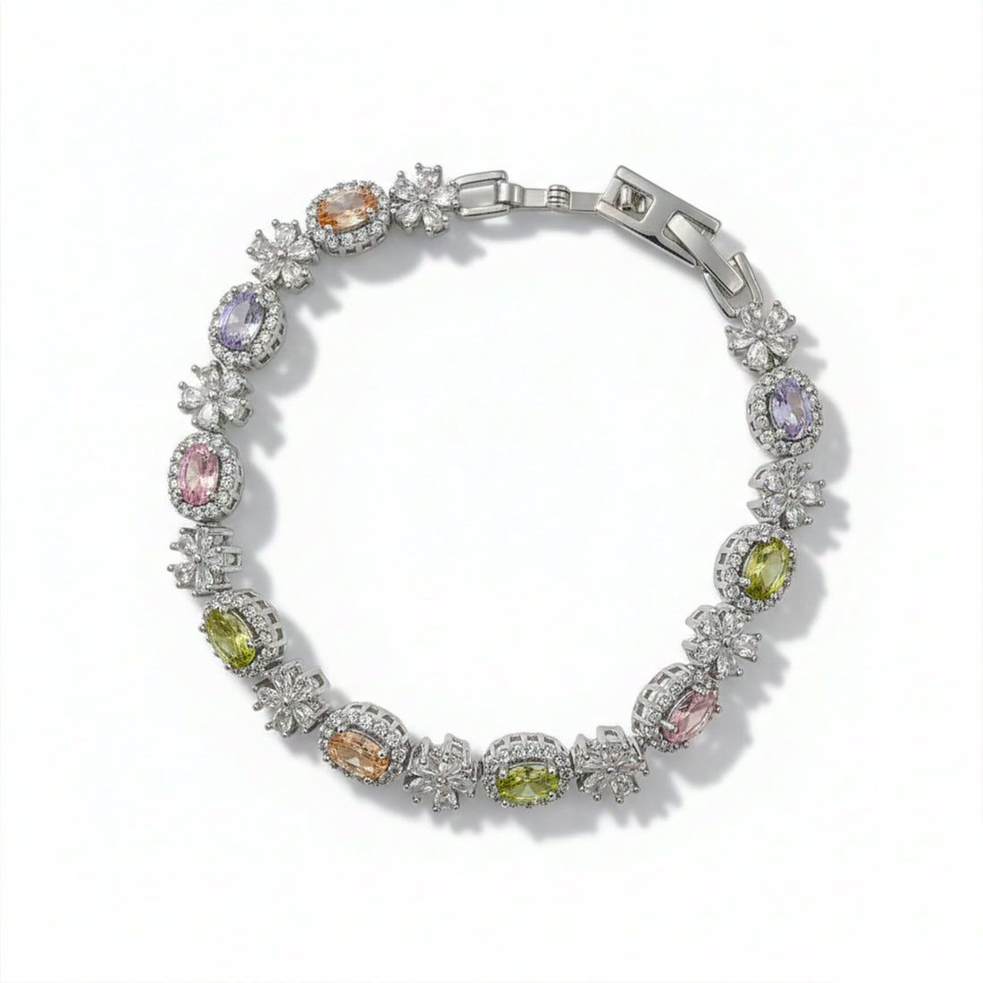 Regal Rainbow Gemstone Luxury Bracelet