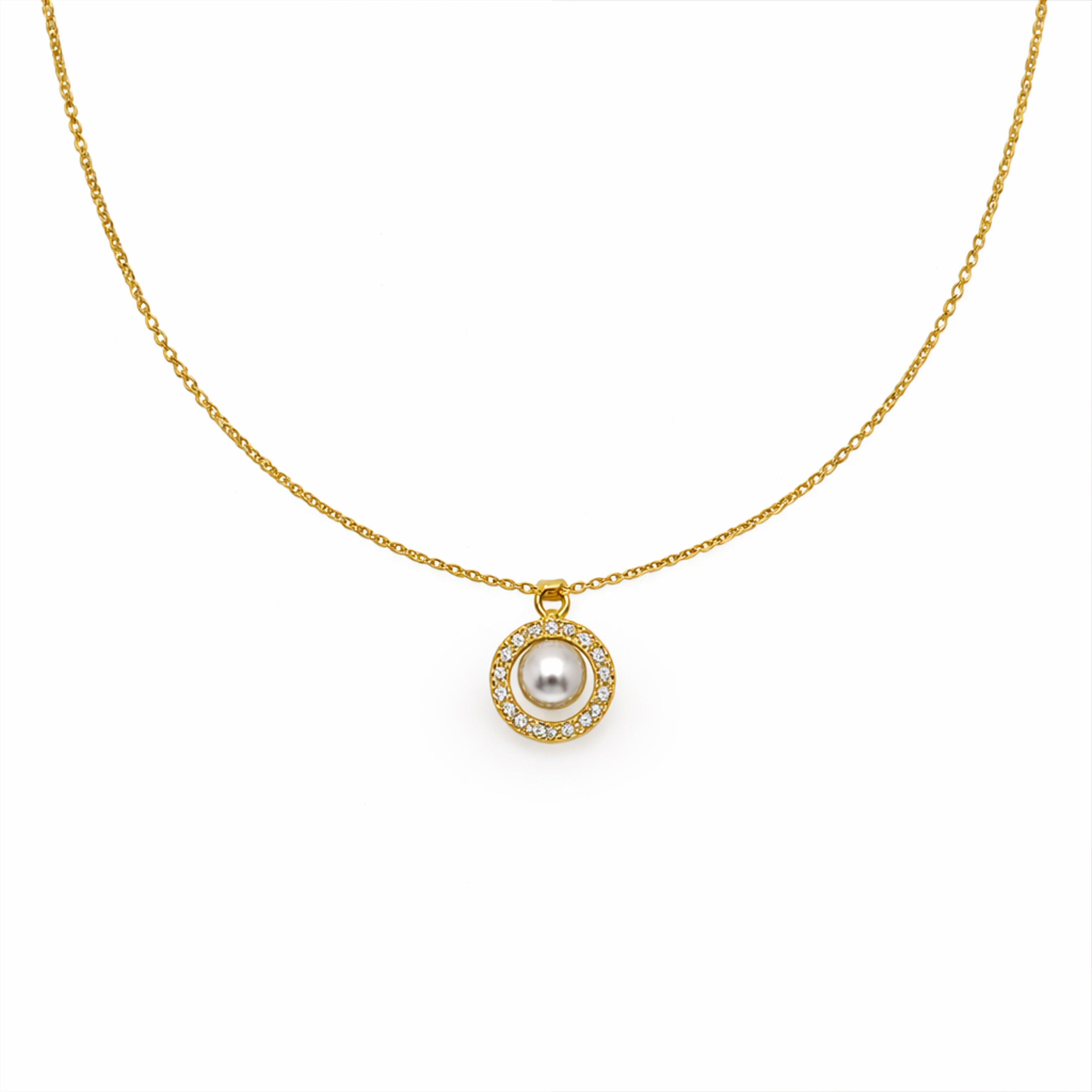 Classic Pearl & Gold Chain Necklace