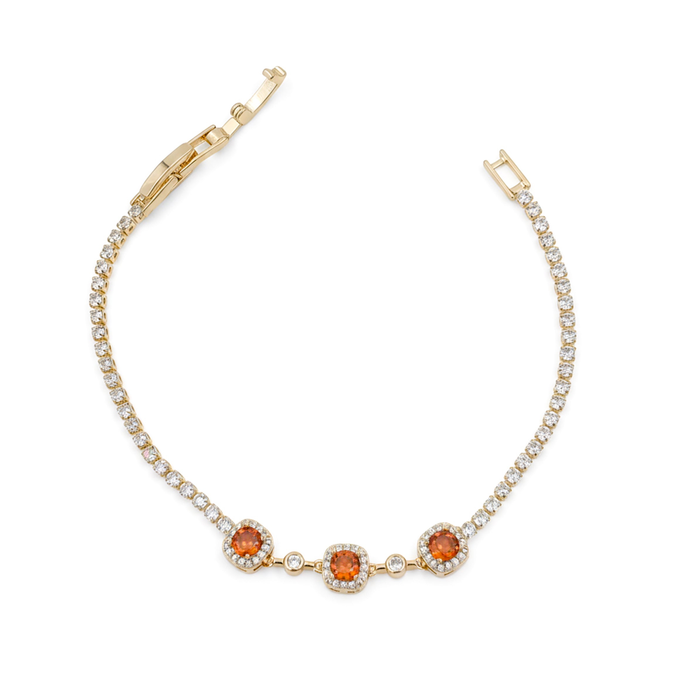 Majestic Ruby Halo Tennis Bracelet