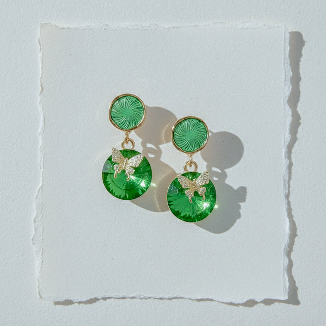 Green Royale Drops Earrings
