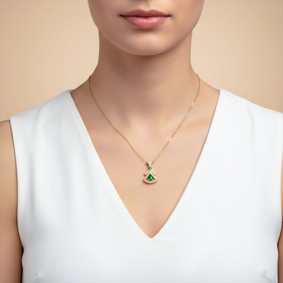 Royal Emerald Drop Necklace