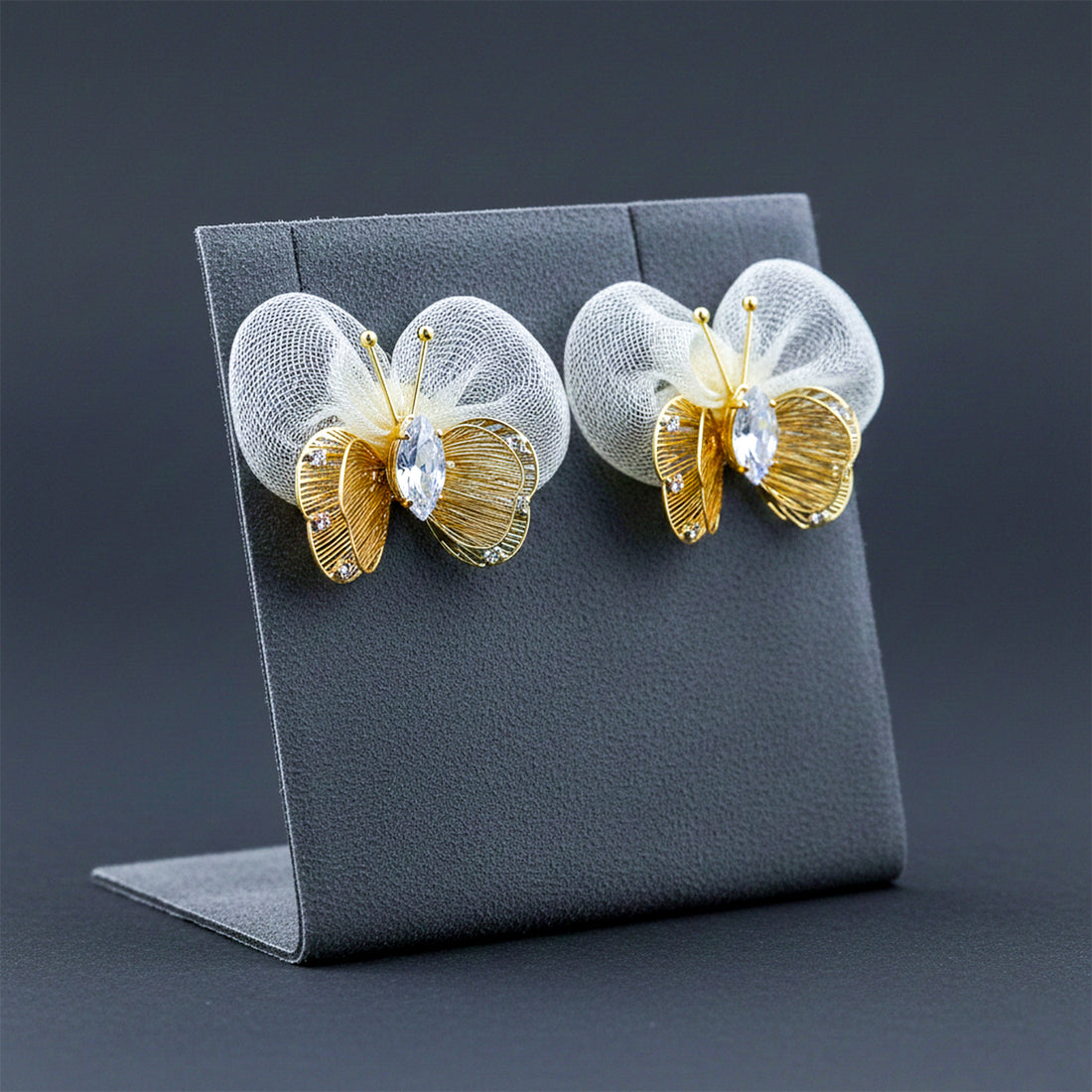 Pearl Veil Butterfly Earrings