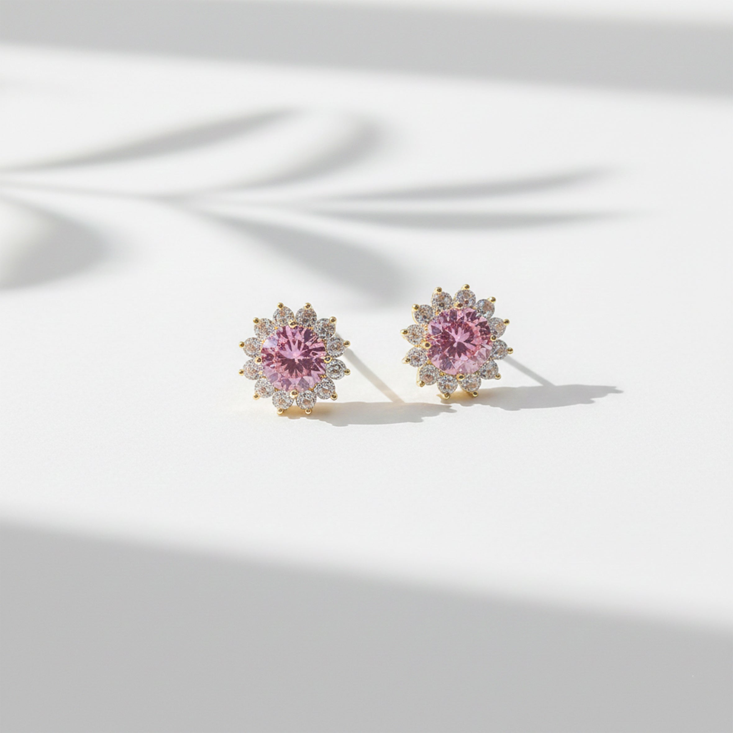 Rose Glow Floral Halo Earrings