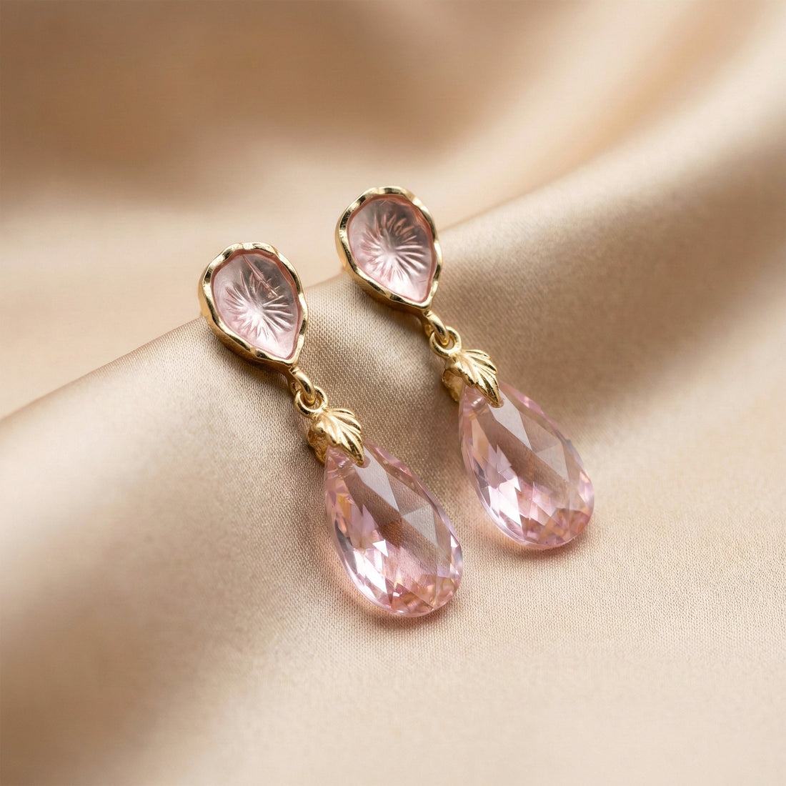 Pink Teardrop Elegance Earrings