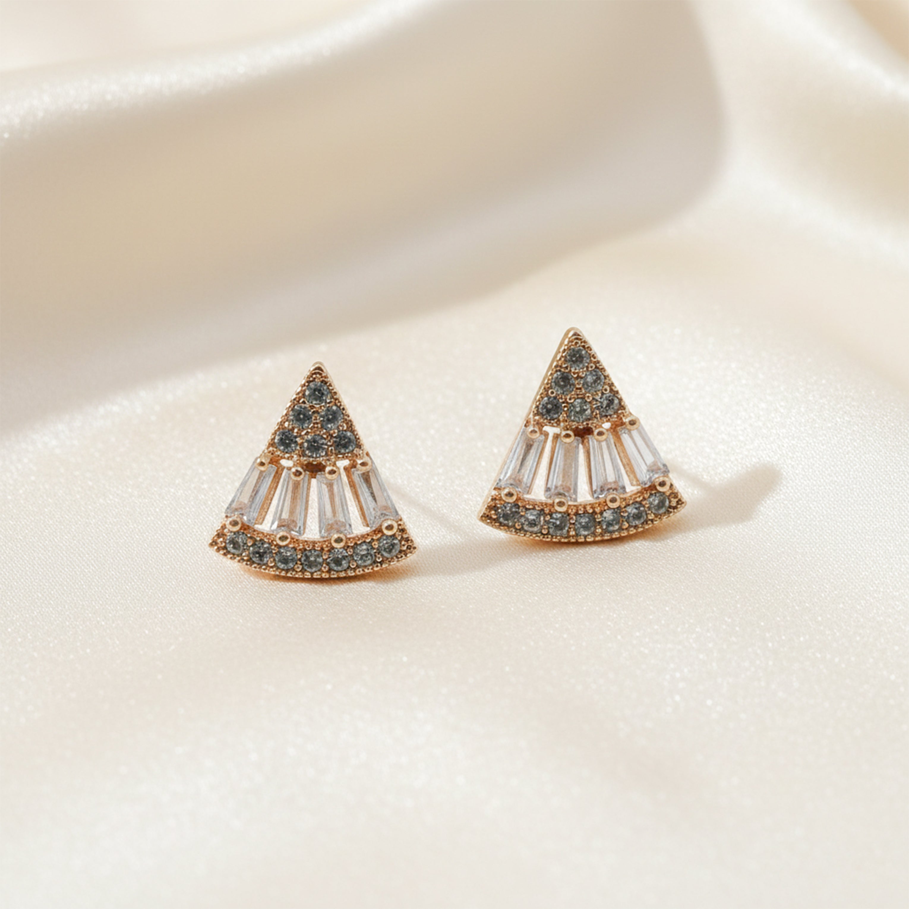 Opulence Arc Crystal Stud Earrings