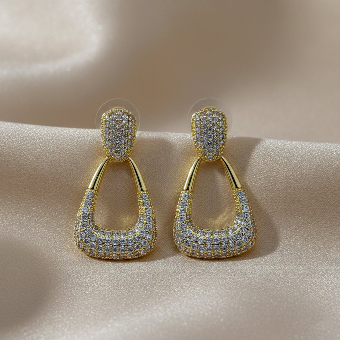 Luxe Zircon Drop Hoop Earrings